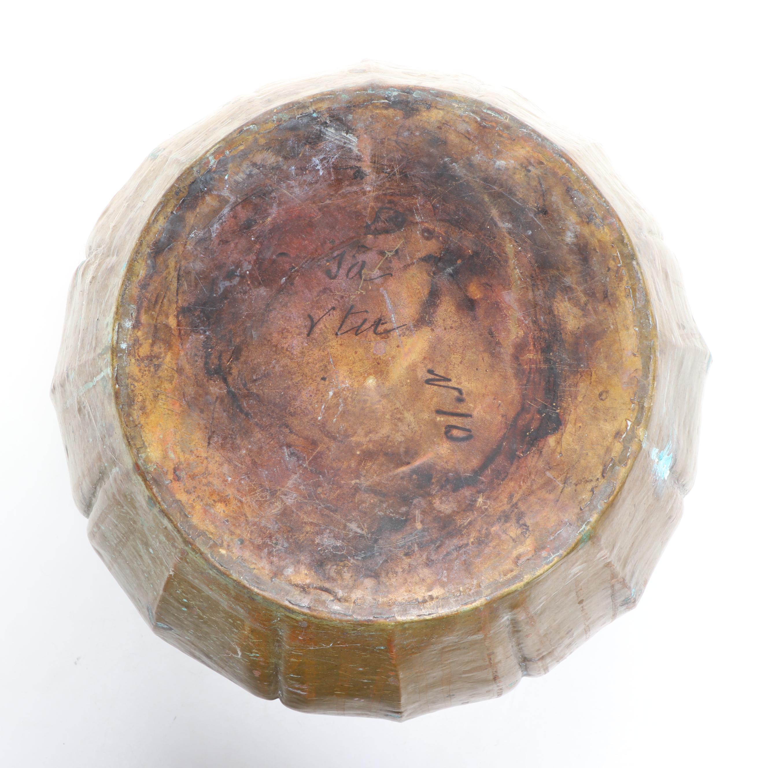 Hand-Crafted Sheet Brass Jardiniere