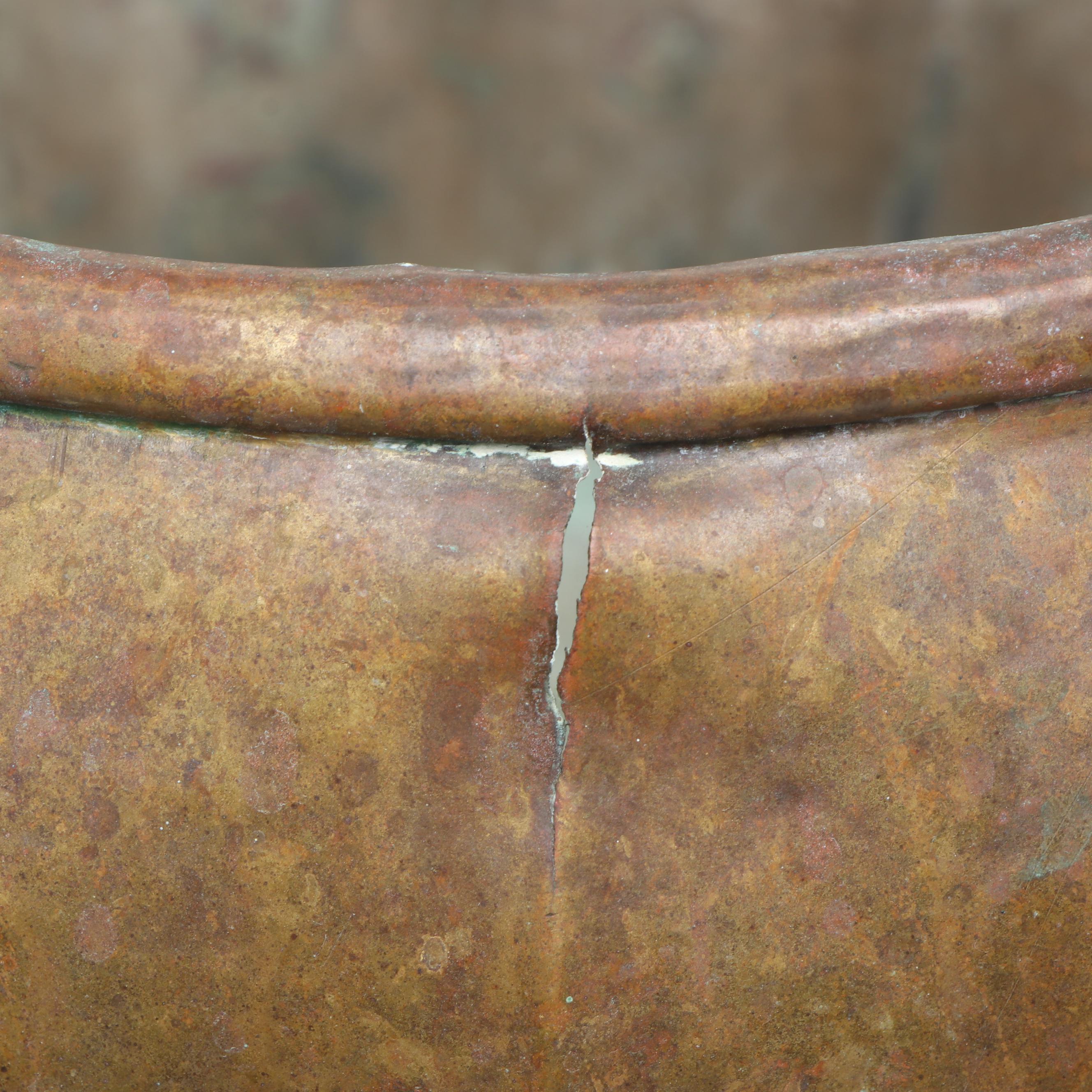 Hand-Crafted Sheet Brass Jardiniere