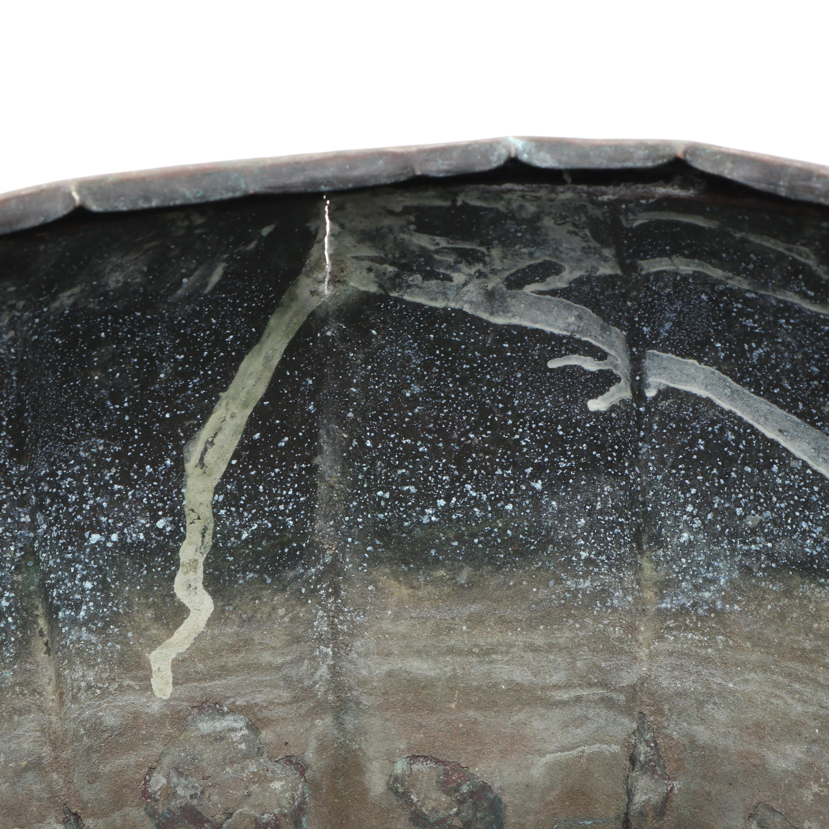 Hand-Crafted Sheet Brass Jardiniere