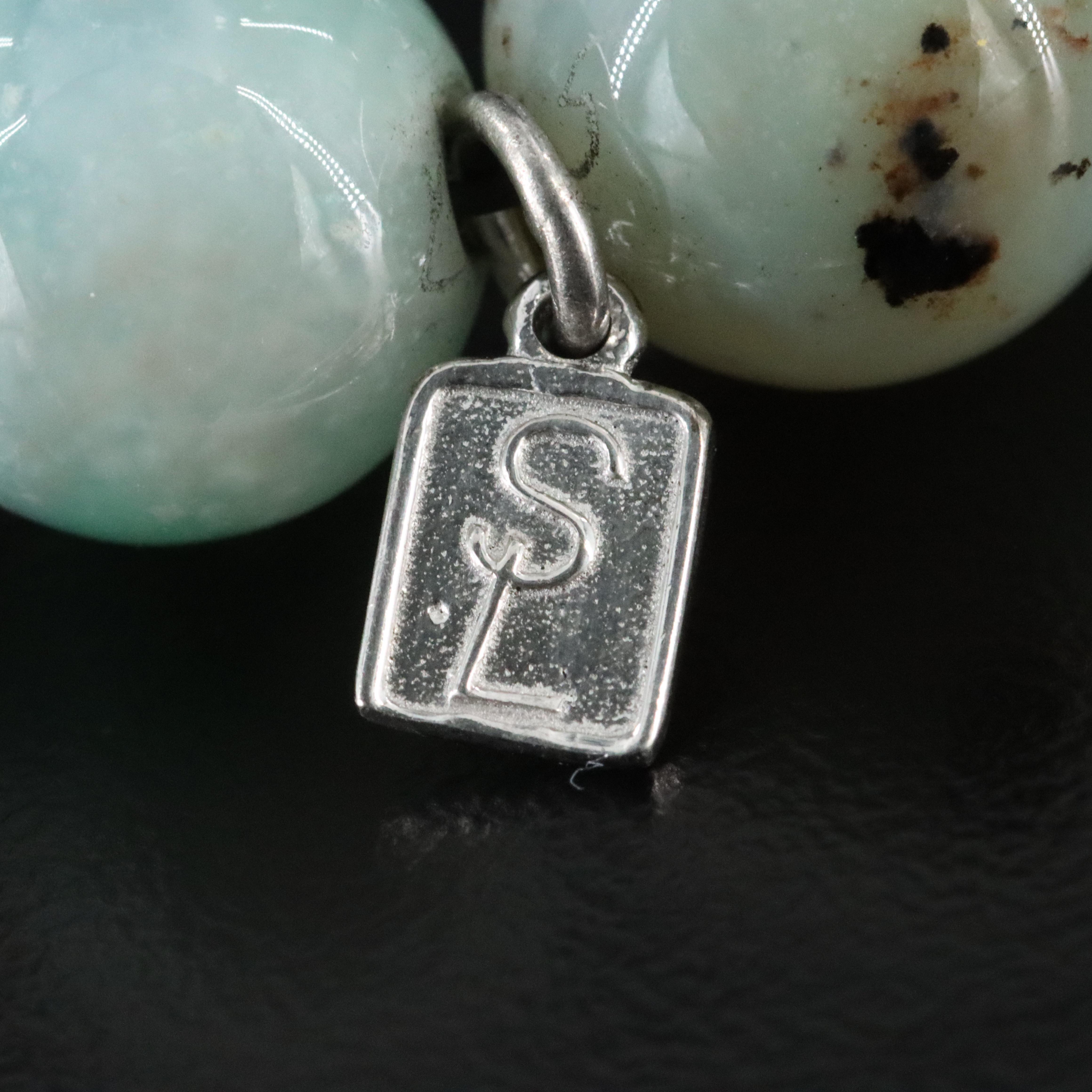 Sheryl Lowe Sterling Aquaprase Bracelet with Pavé Diamond Accent Bead