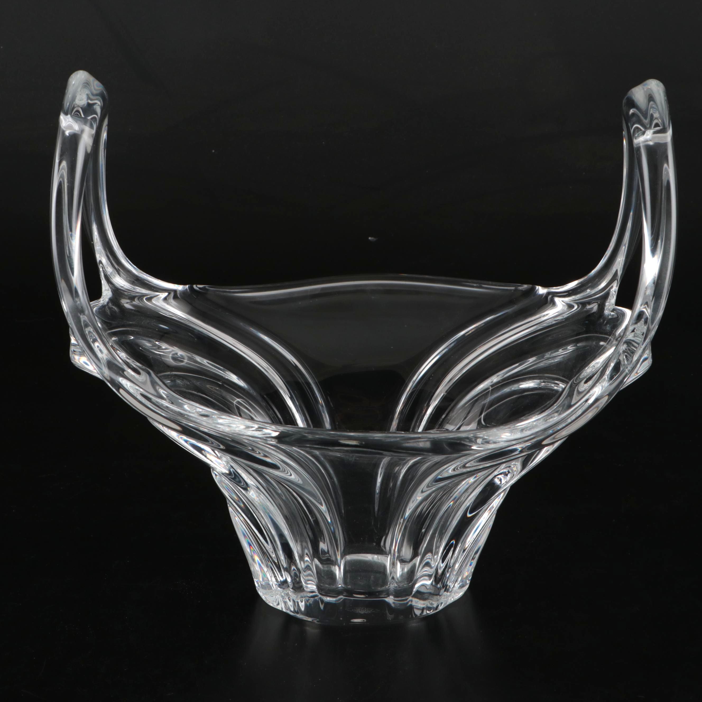 French Vanne Le Chatel Giftware Crystal Centerpiece Console Bowl