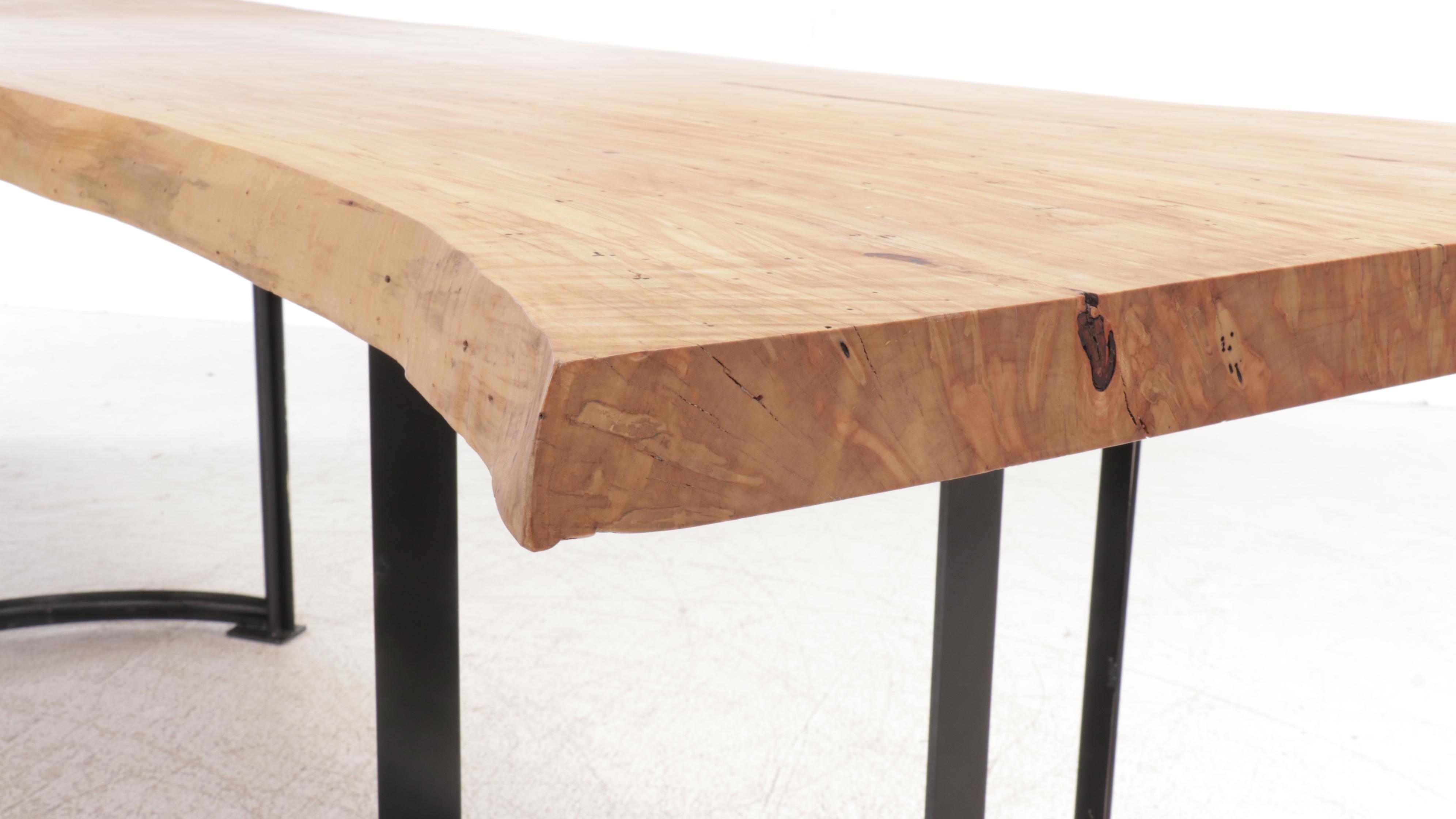 Modern Reclaimed Wood with Epoxy Inlay Live Edge Table