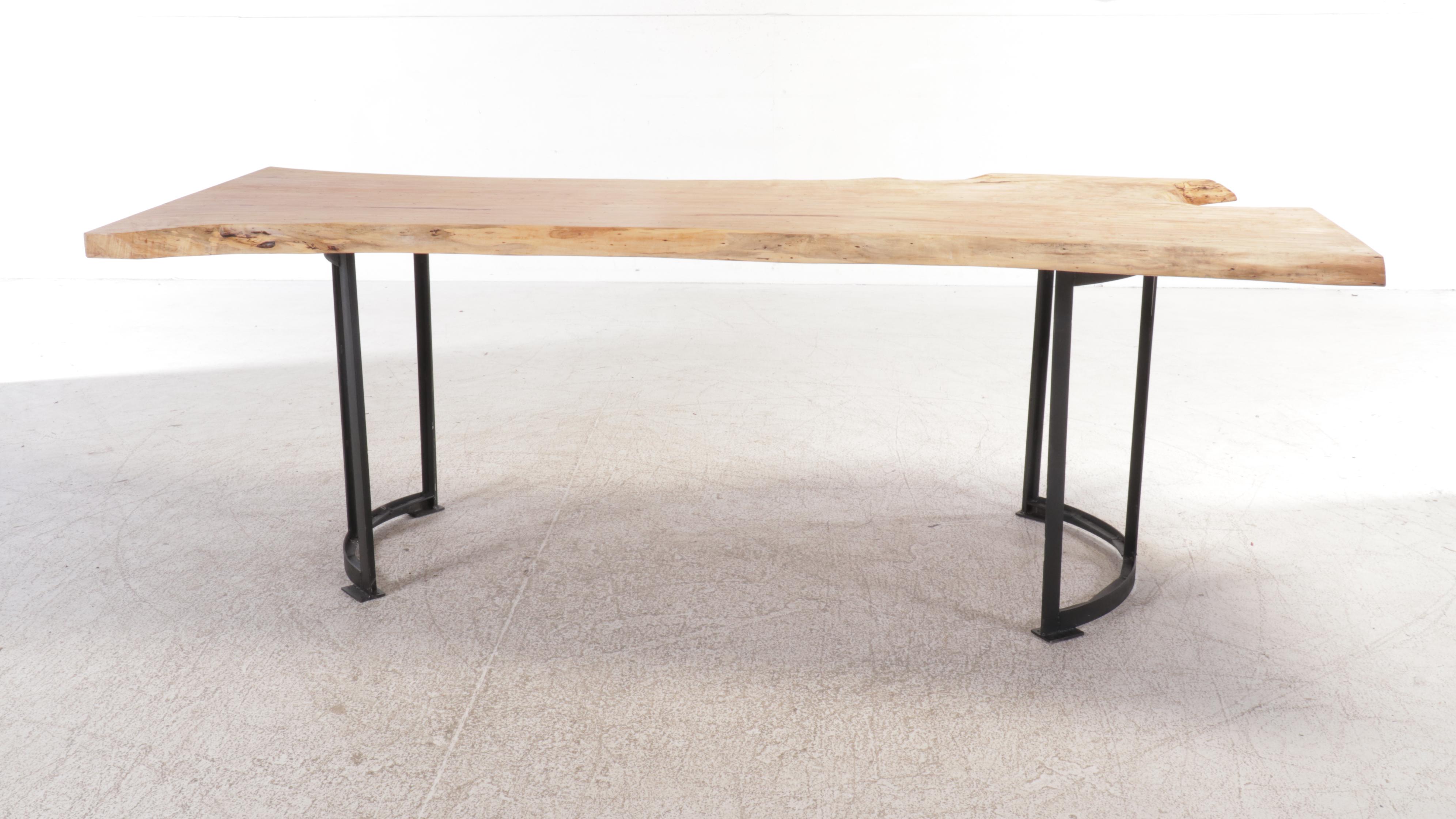 Modern Reclaimed Wood with Epoxy Inlay Live Edge Table