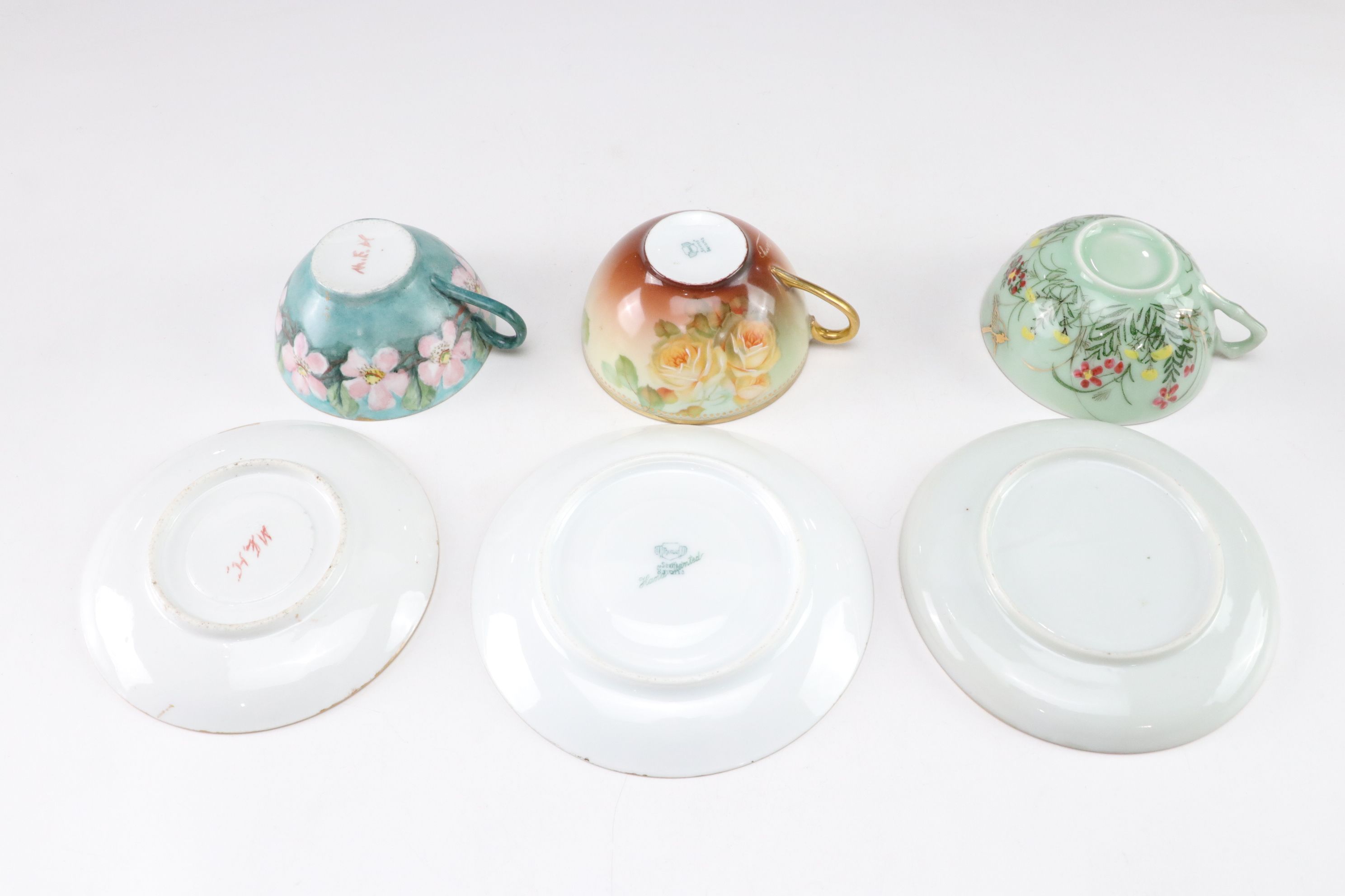 Rosenthal China and Thomas Bavaria in Gilt Porcelain Teacups and Tableware Set