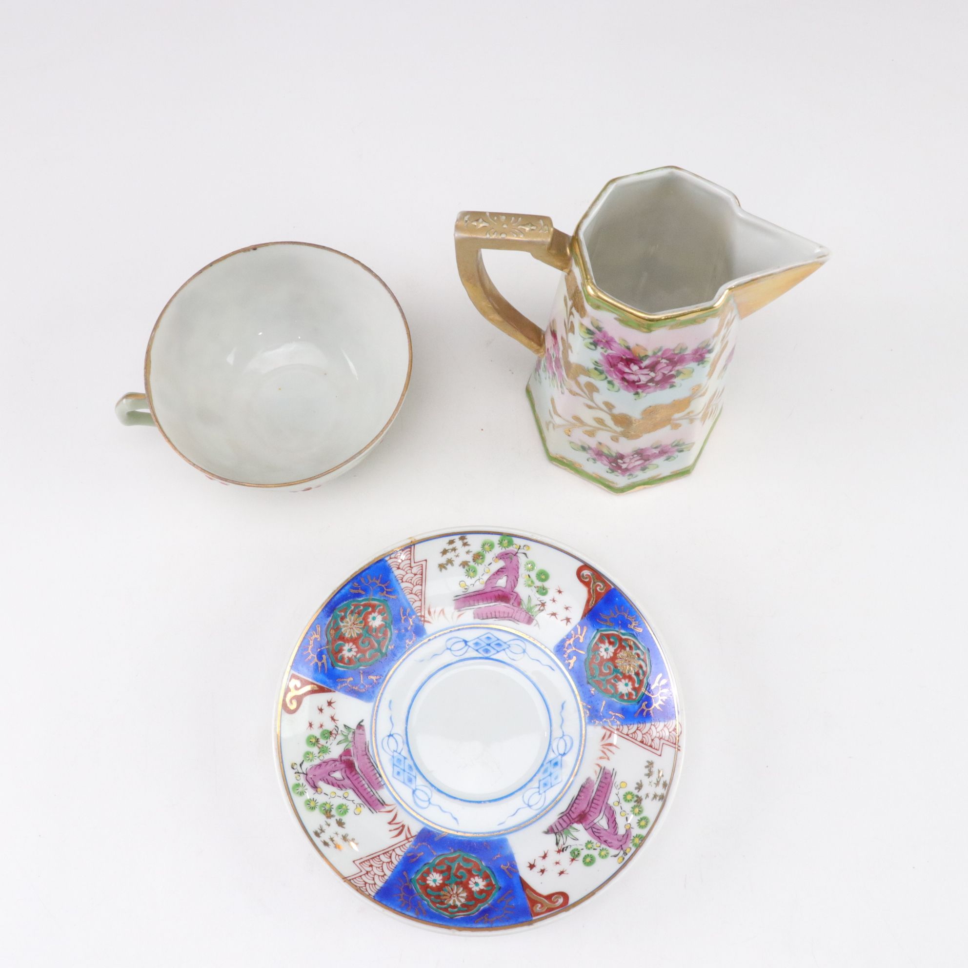 Rosenthal China and Thomas Bavaria in Gilt Porcelain Teacups and Tableware Set