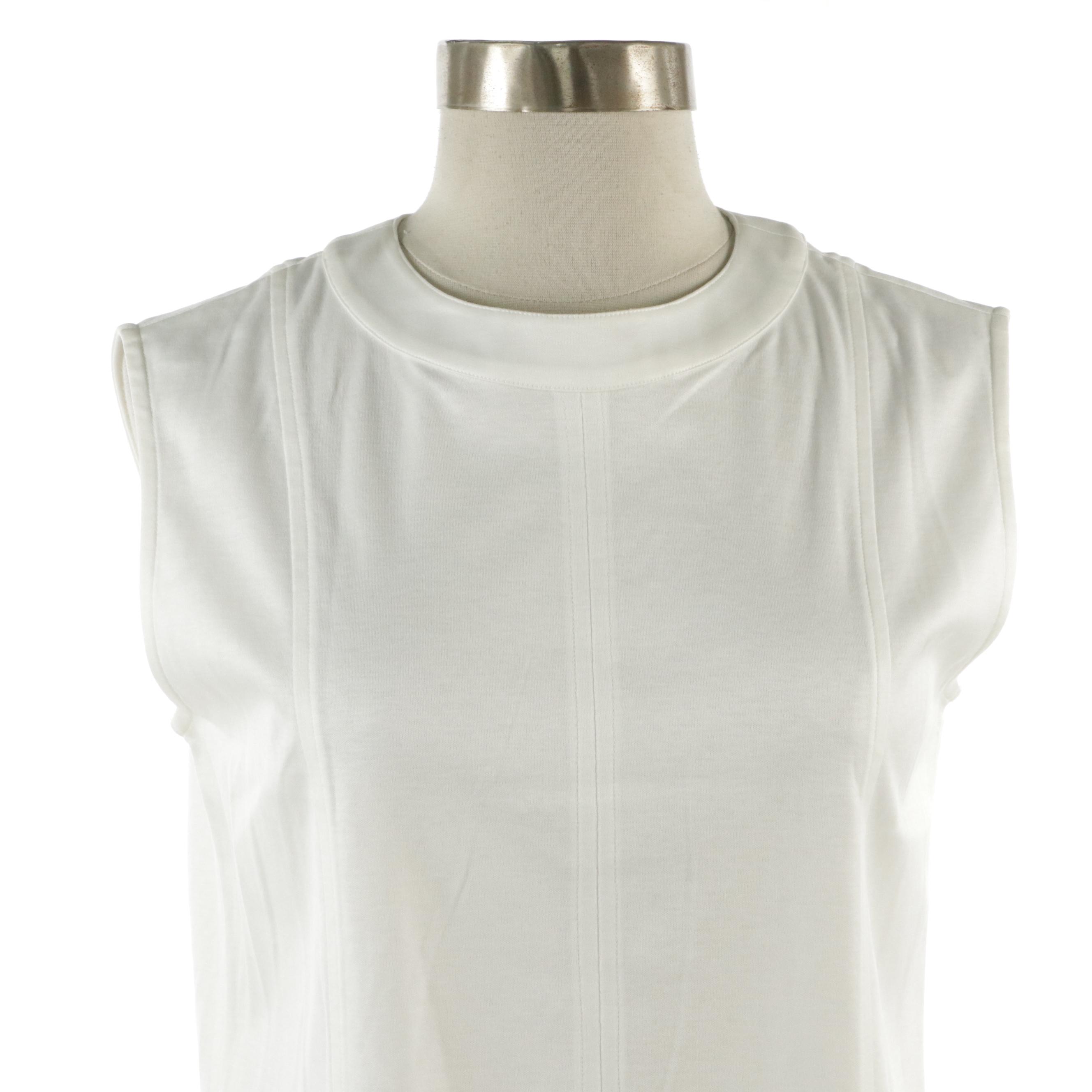 Chanel Boutique Sleeveless Top in Jersey Knit Cotton Sateen