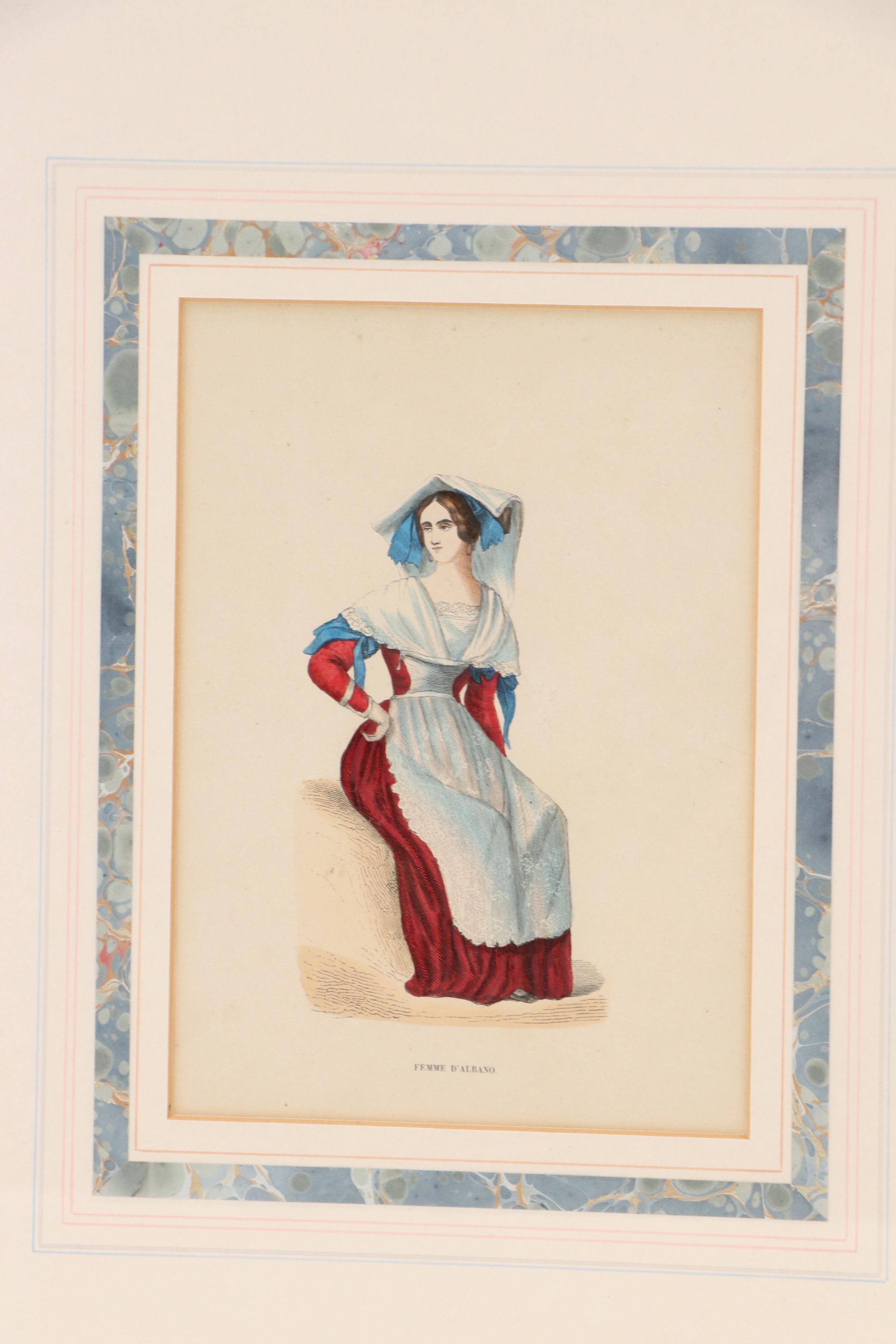 Auguste Wahlen Hand-Colored Engravings from "Costumes of the World"