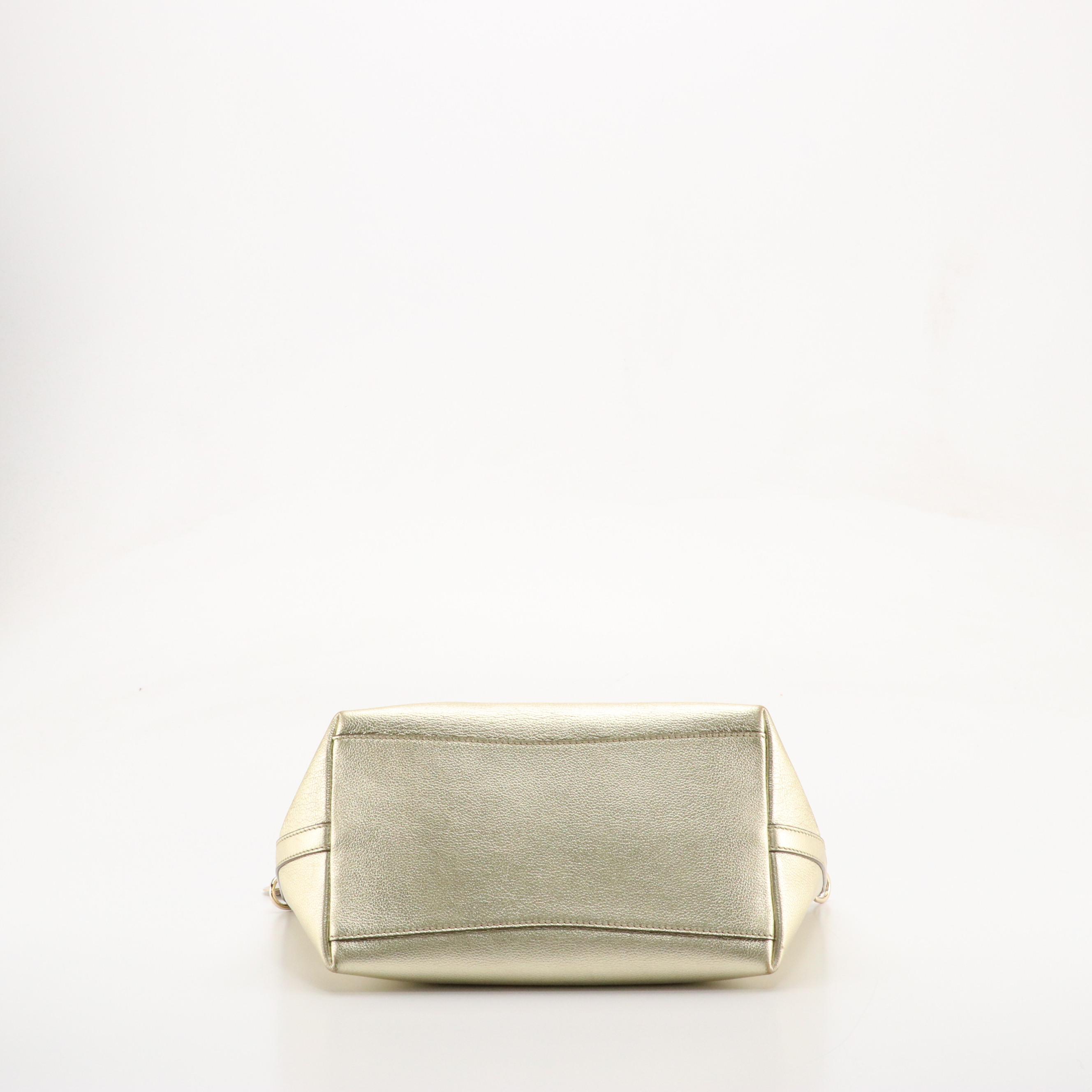 Jimmy Choo Bria Two-Way Zip Tote in Metallic Gold Leather