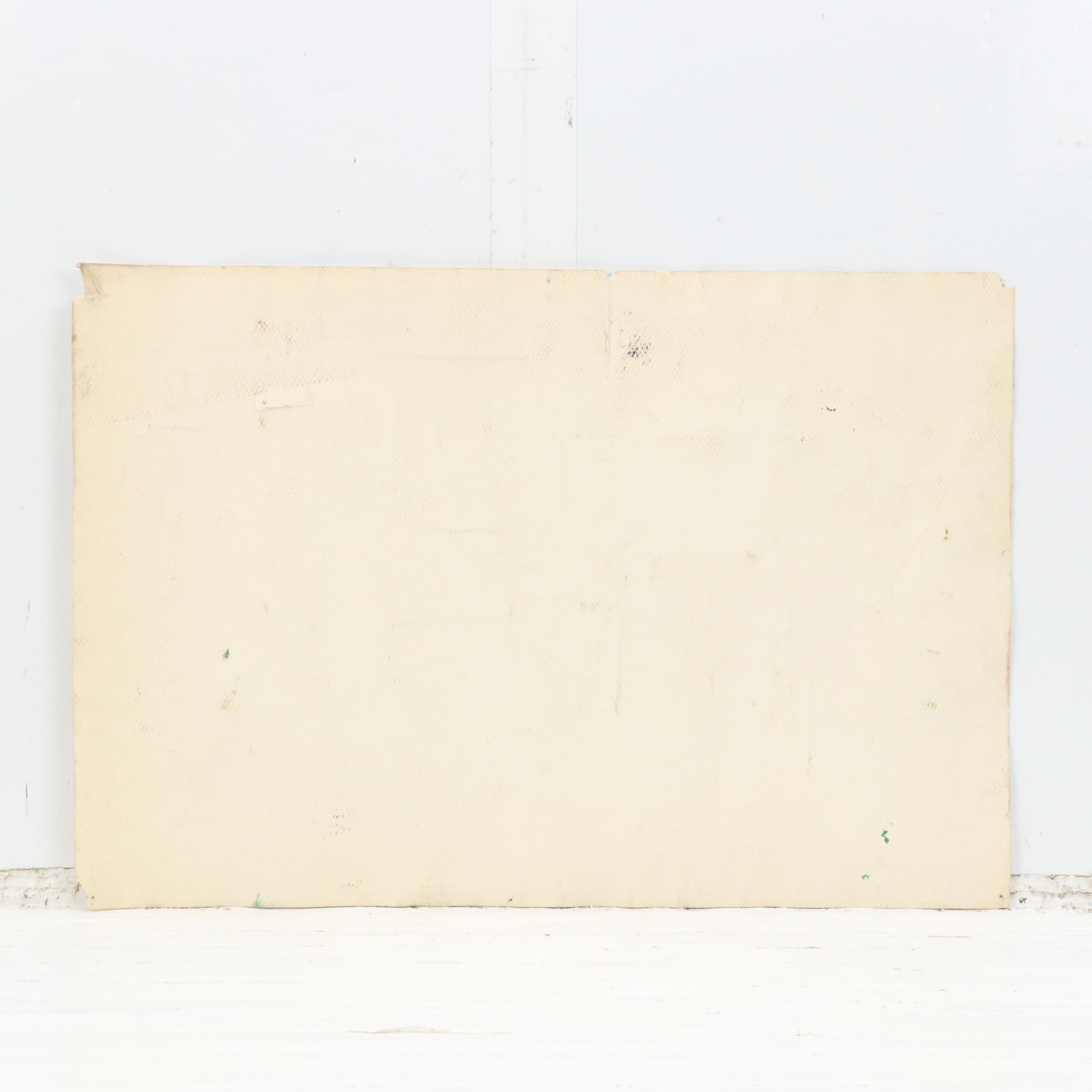 Watercolor and Ink Painting of Stylized Cityscape and Still Life Oil Painting