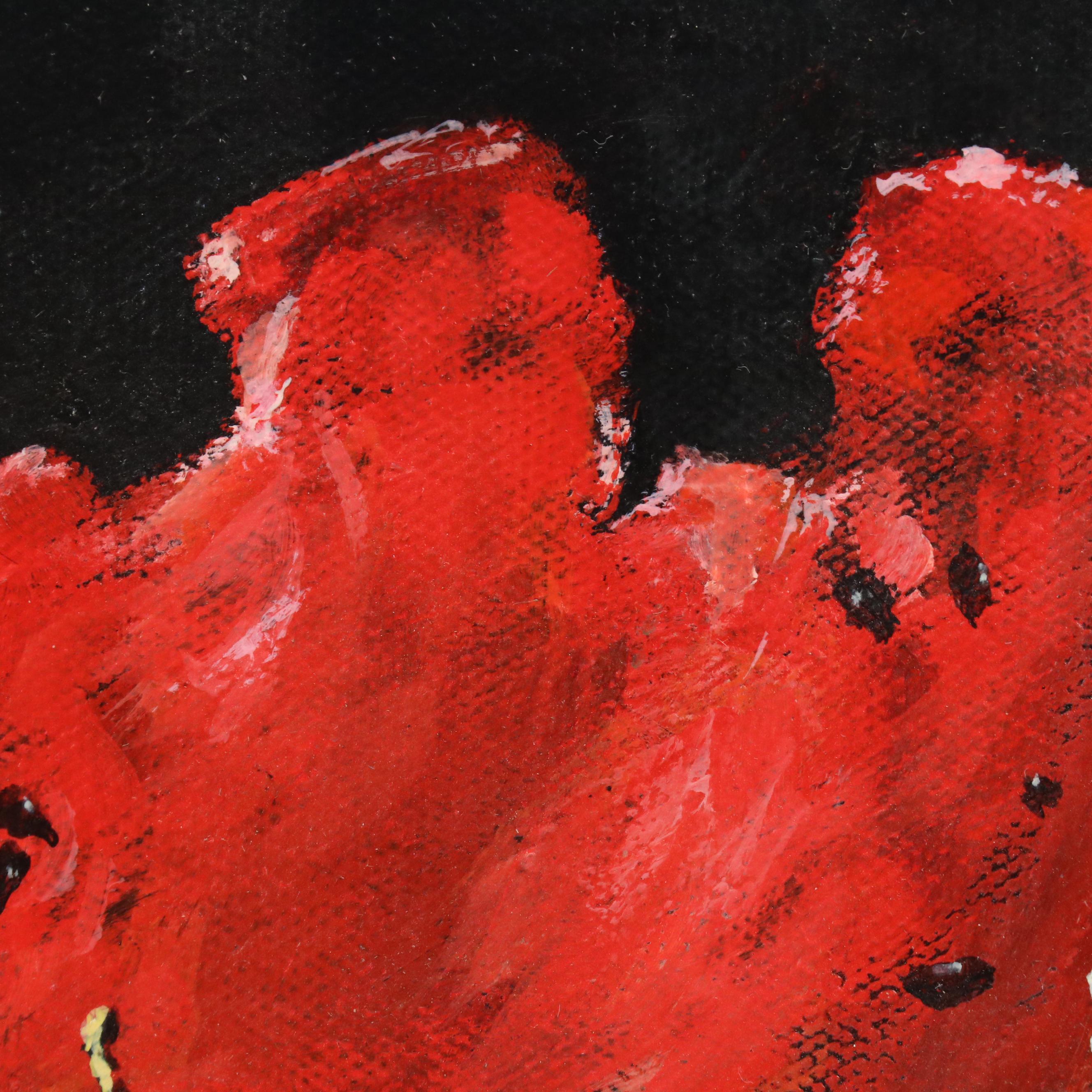 Watercolor and Ink Painting of Stylized Cityscape and Still Life Oil Painting