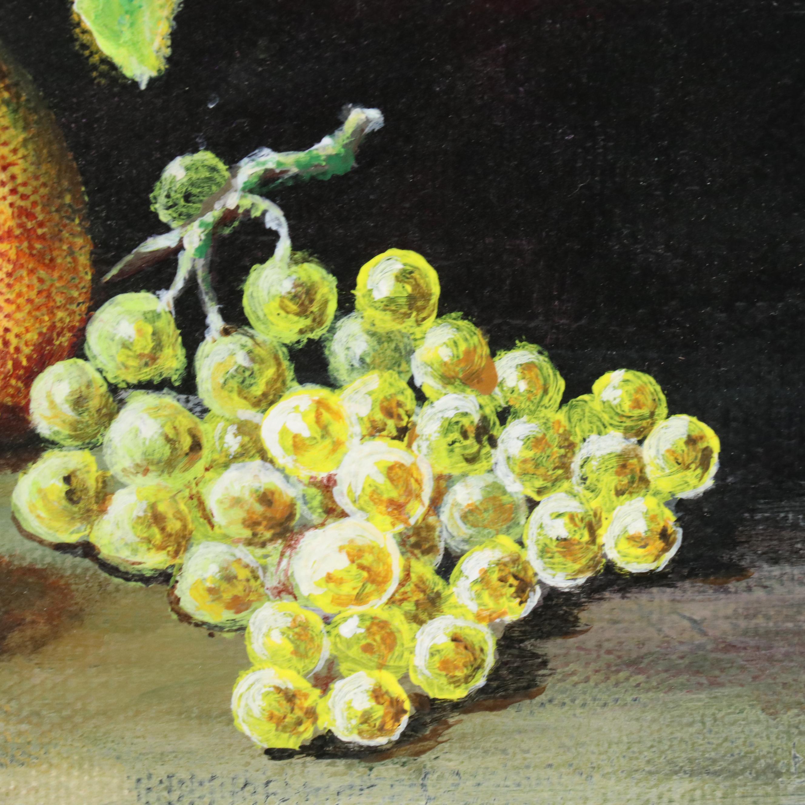 Watercolor and Ink Painting of Stylized Cityscape and Still Life Oil Painting