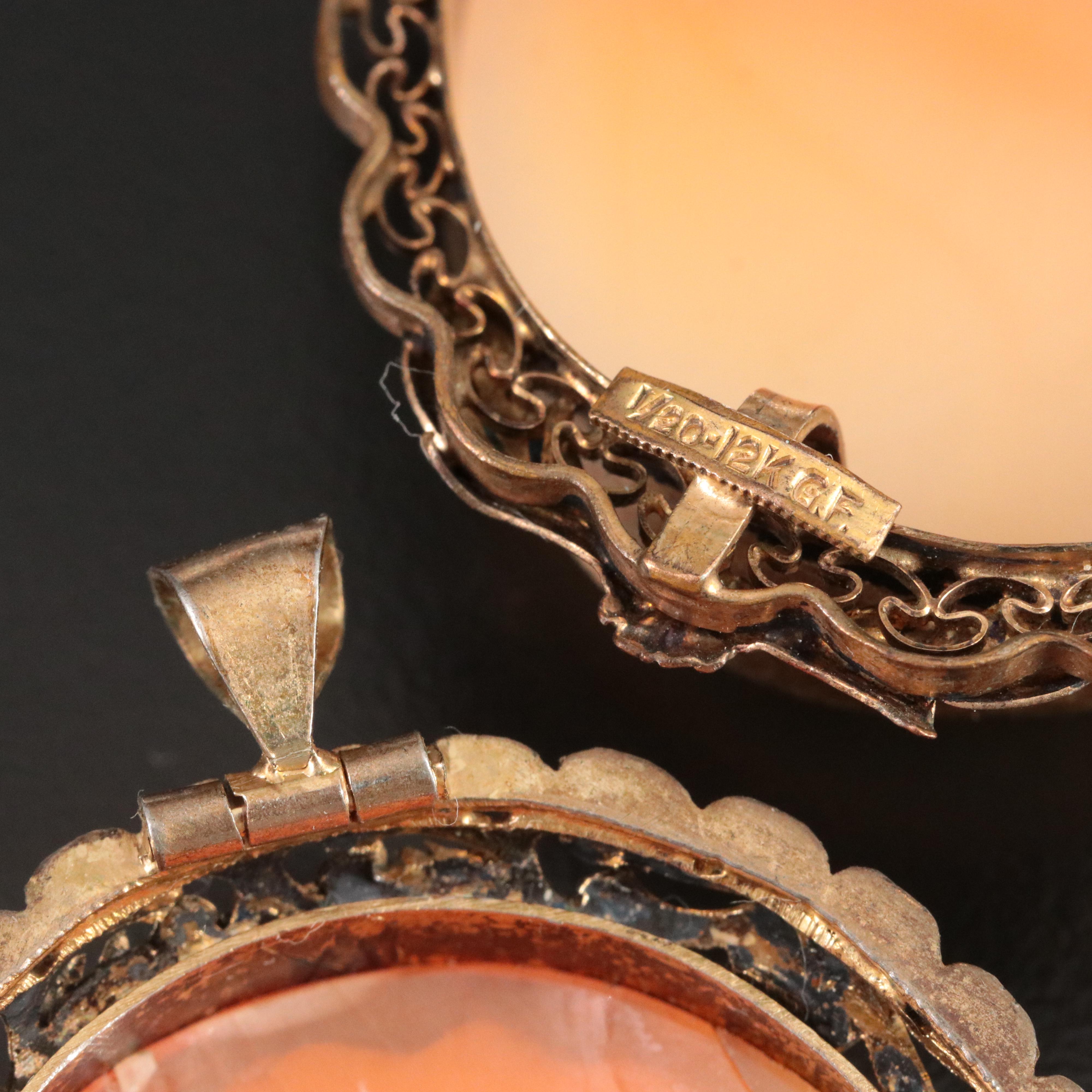 Vintage Cameo Converter Brooches and Brooch