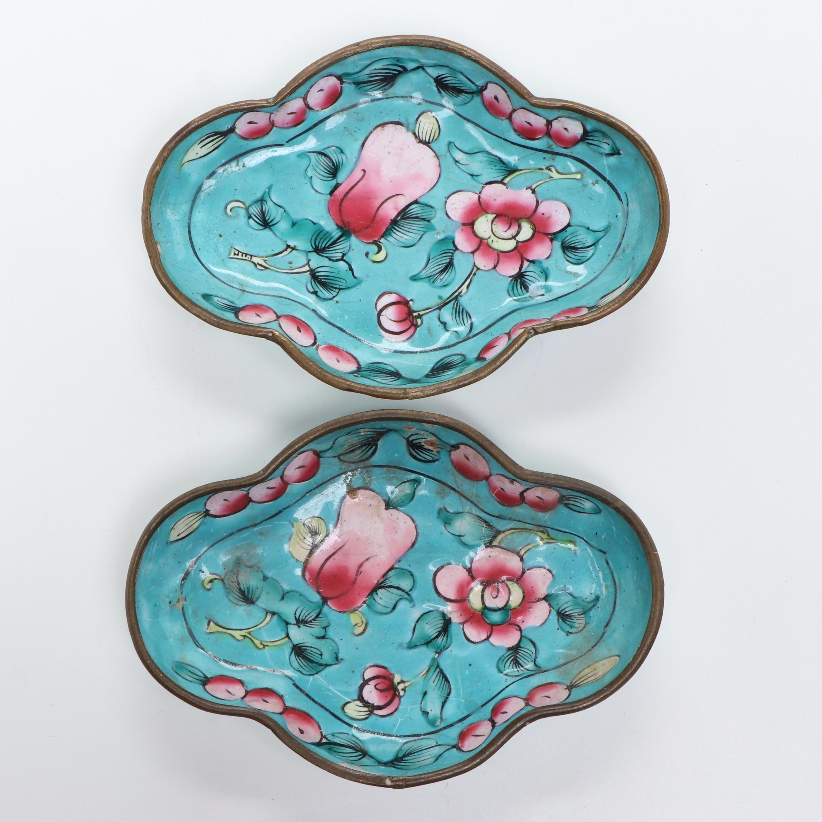 Chinese Peking Enamel Box with Other Decor and Porcelain Teapot