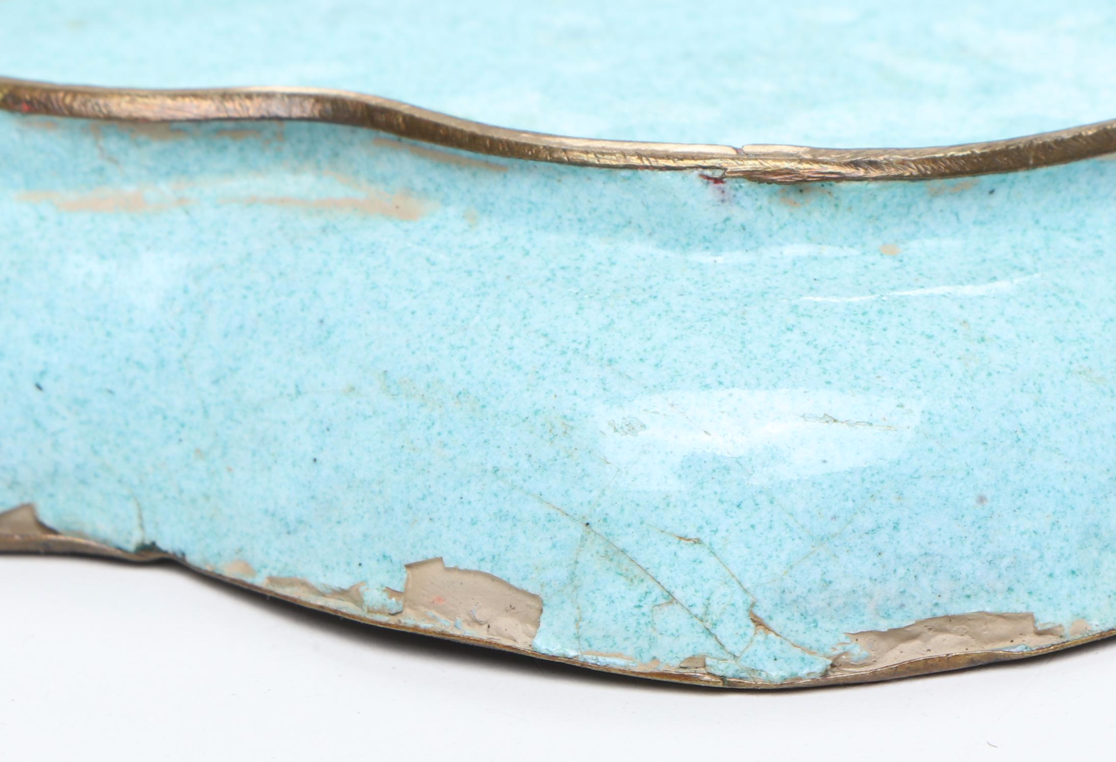 Chinese Peking Enamel Box with Other Decor and Porcelain Teapot