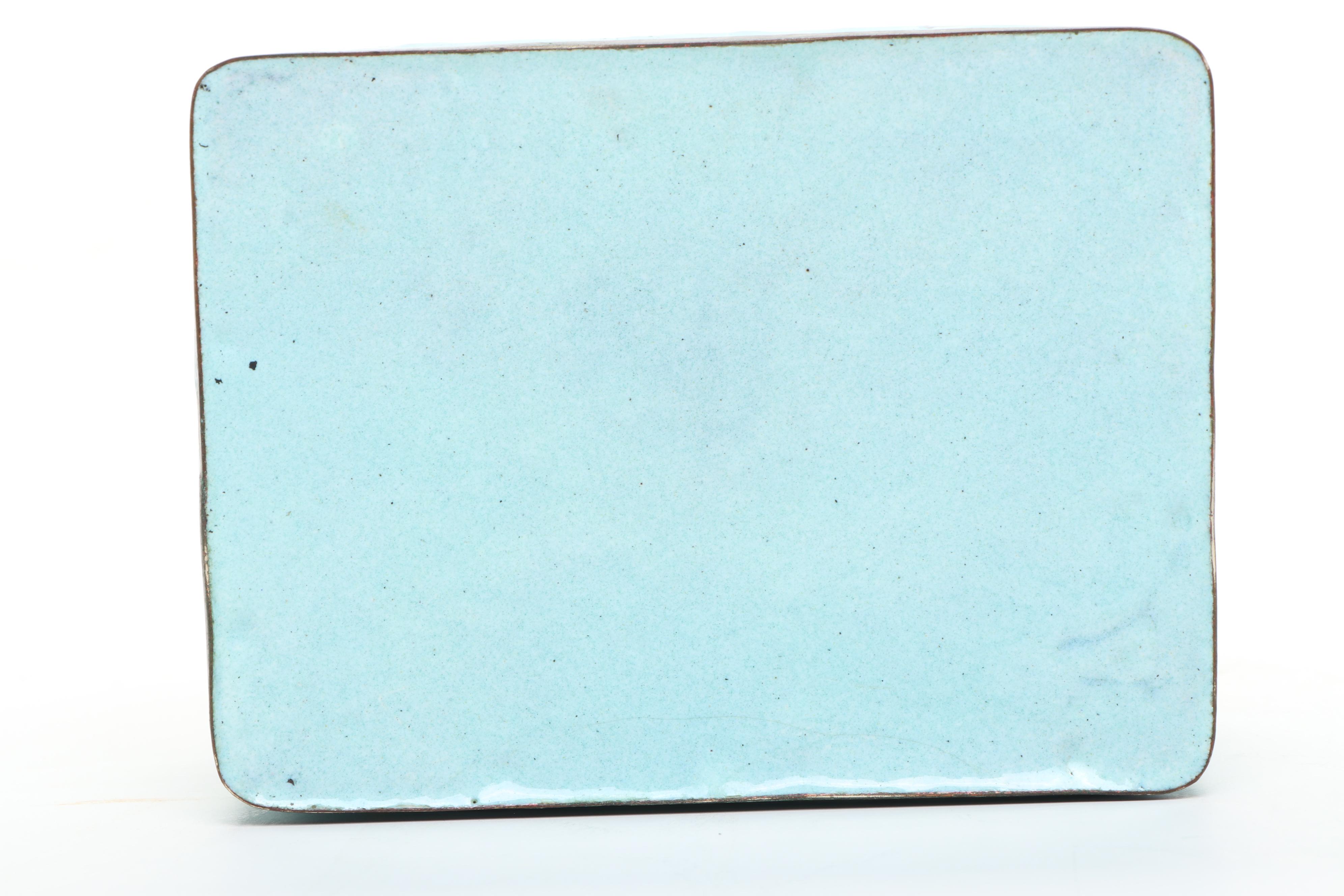 Chinese Peking Enamel Box with Other Decor and Porcelain Teapot