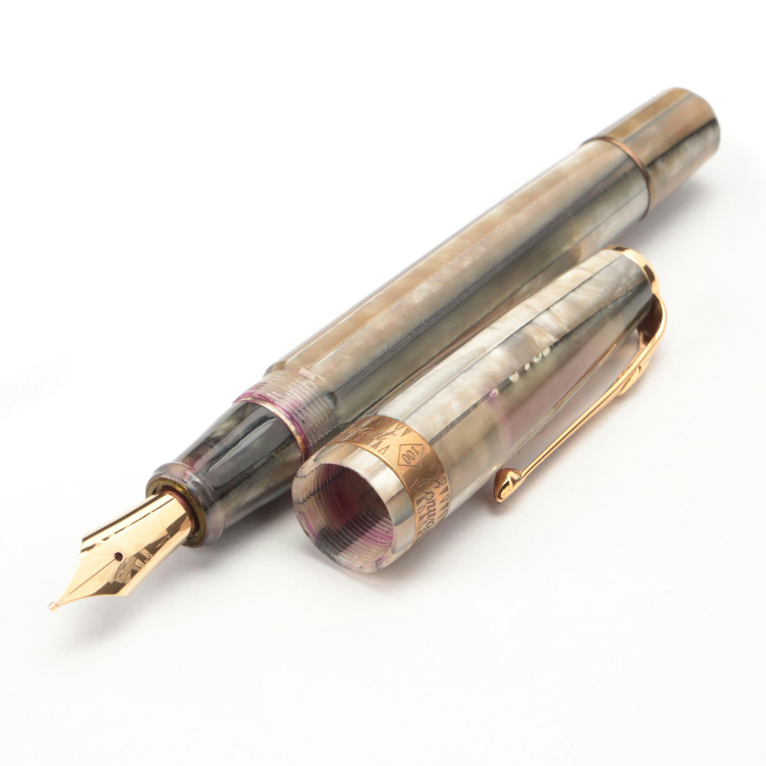 Conway Stewart "Spaghetti" Model 100 Grey Pearl Resin Fountain Pen