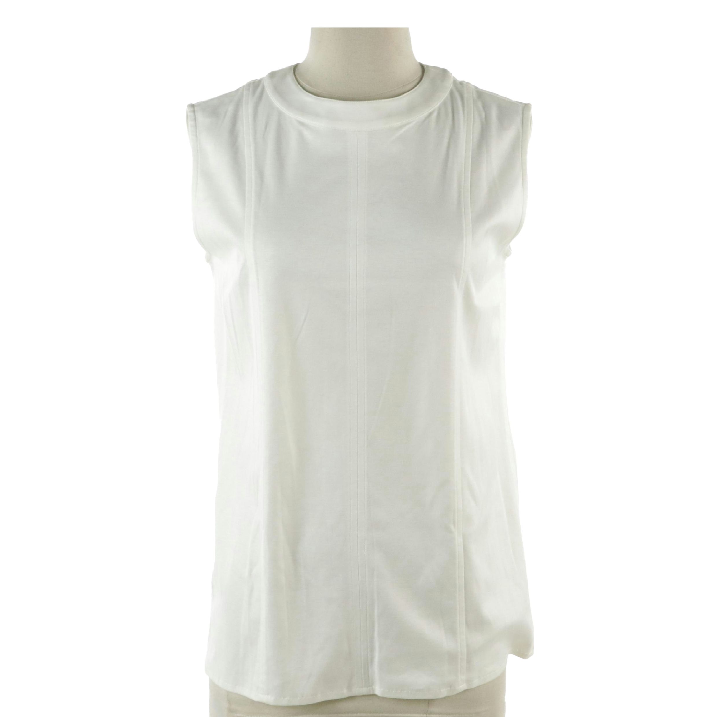 Chanel Boutique Sleeveless Top in Jersey Knit Cotton Sateen