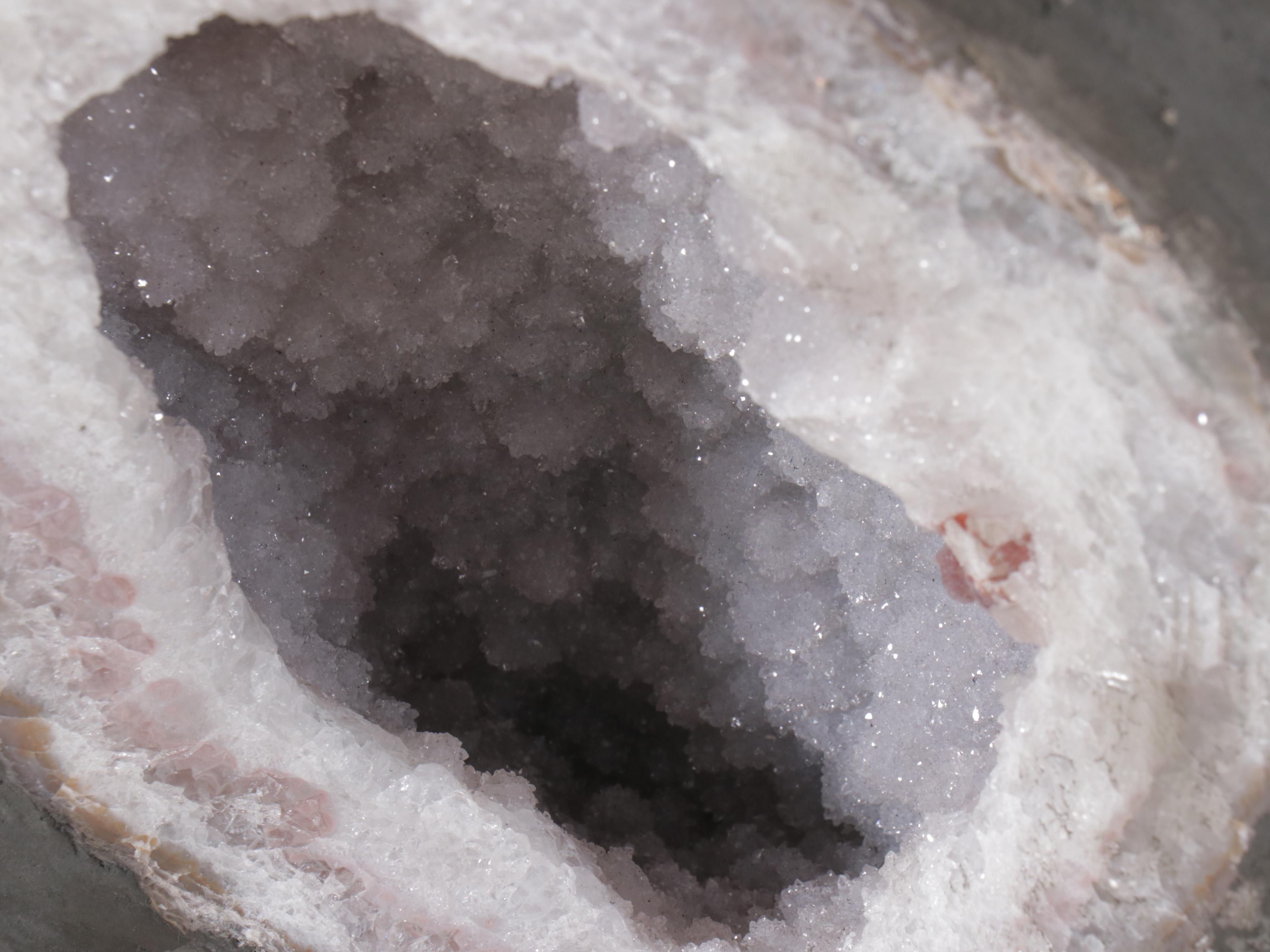 Amethyst Cathedral Geode with Calcite Growth and Custom Stand