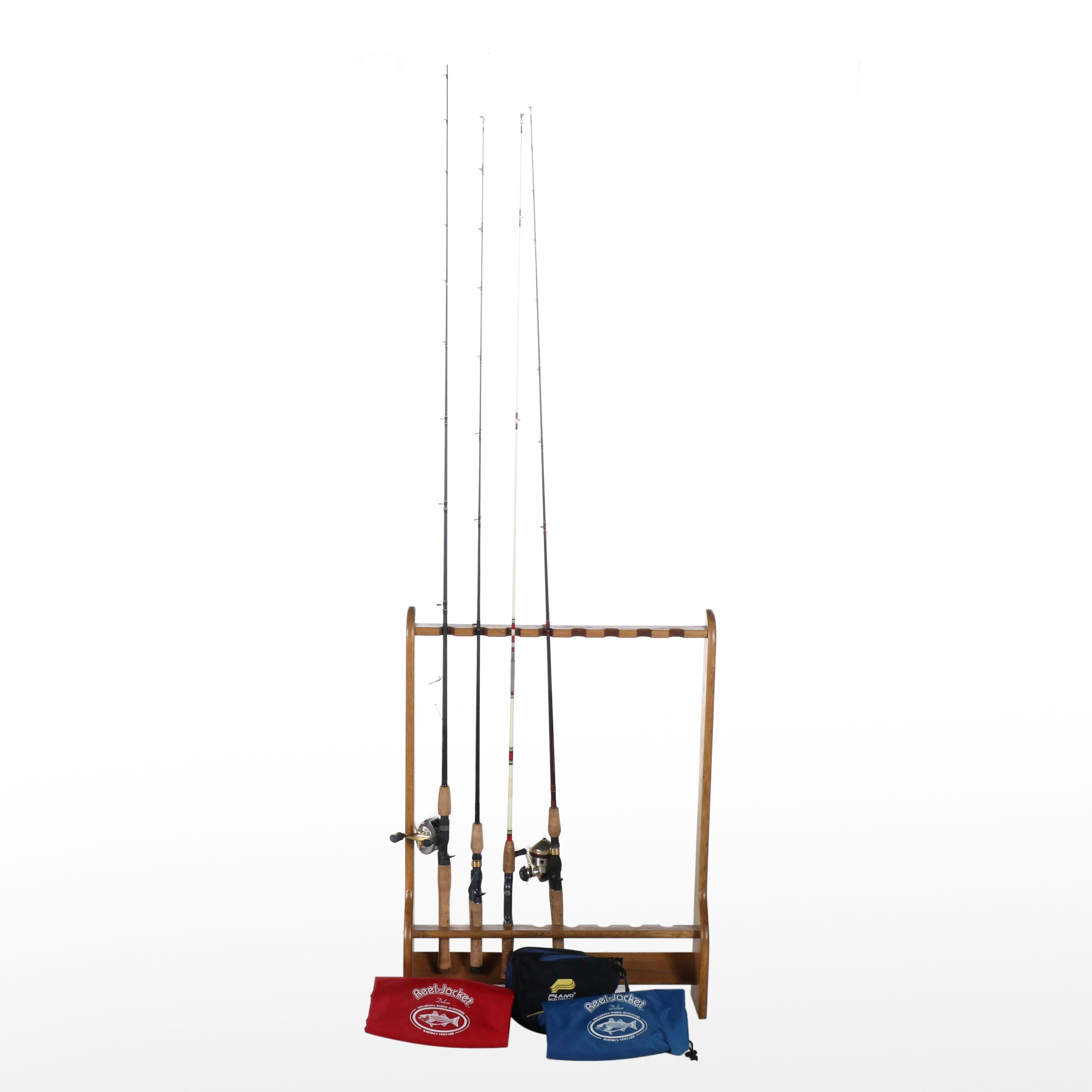 Abu Garcia, Chronarch, More Fishing Rods, with Stand and Supplies