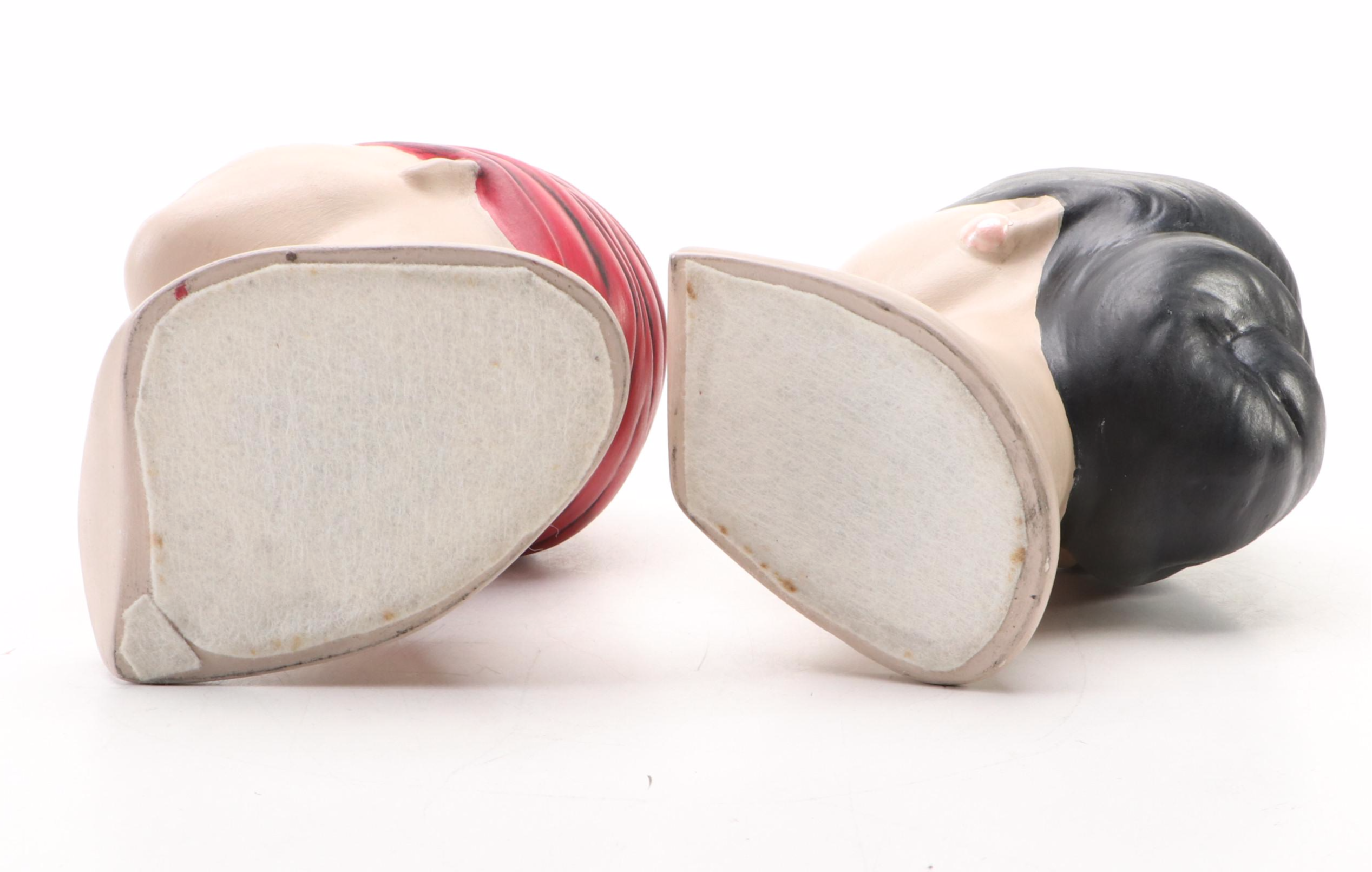 Hand-Painted Ceramic Busts of Women