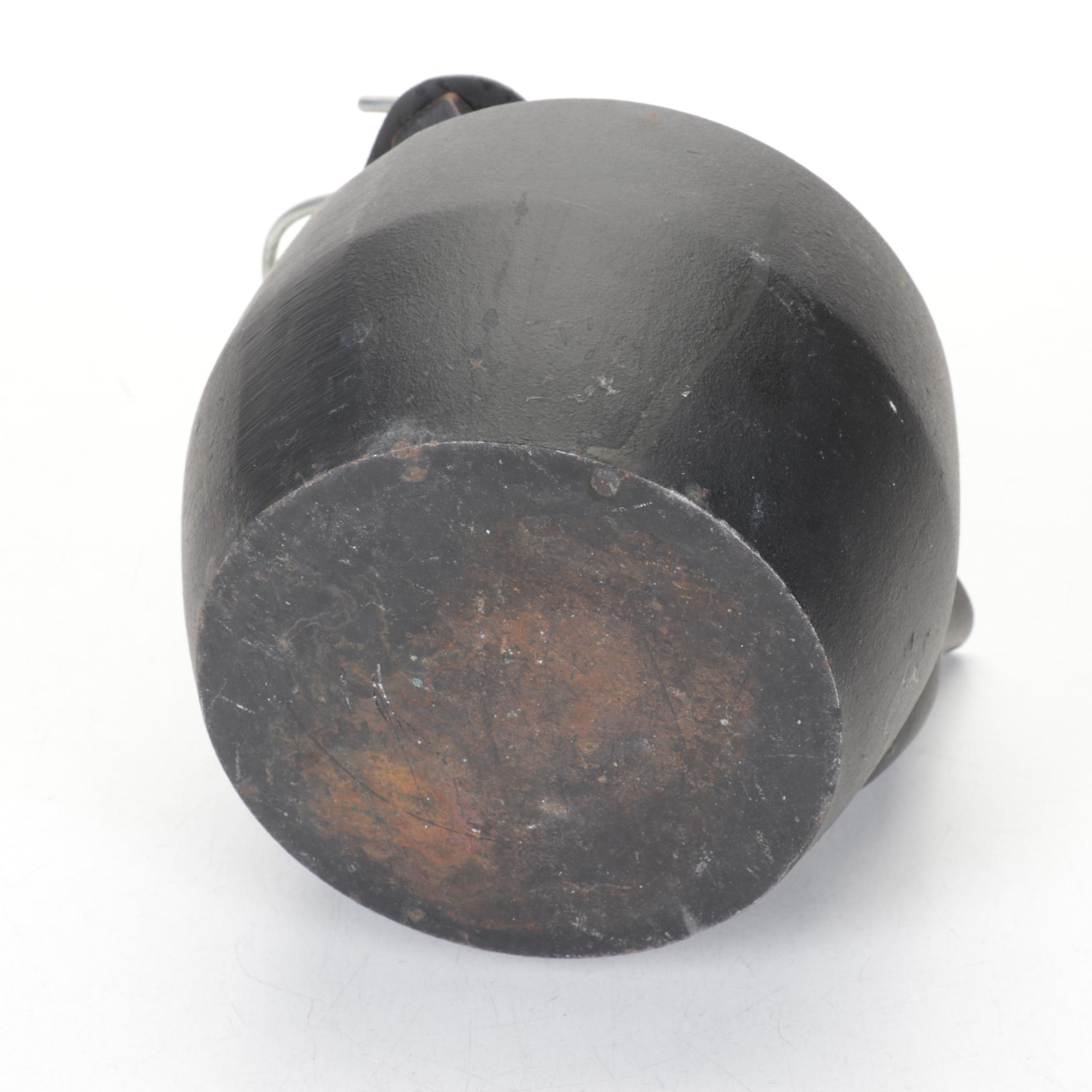 John Wright Cast Iron Kettle on Pierced Metal Base