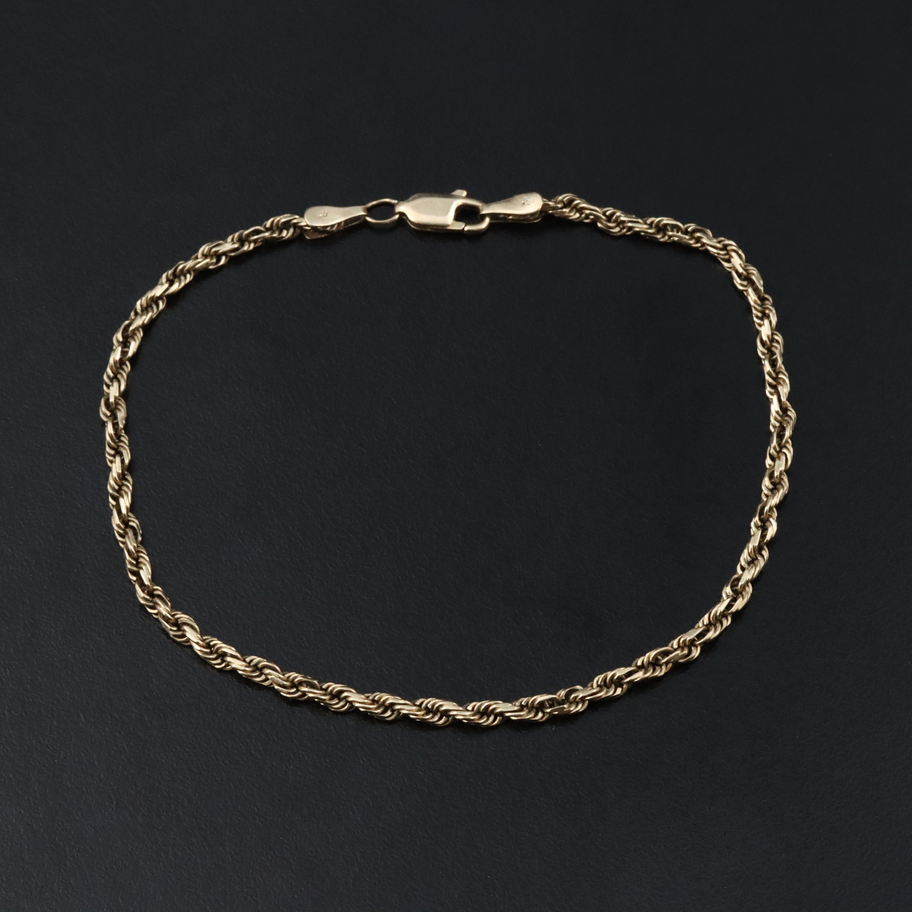 14K Rope Chain Bracelet