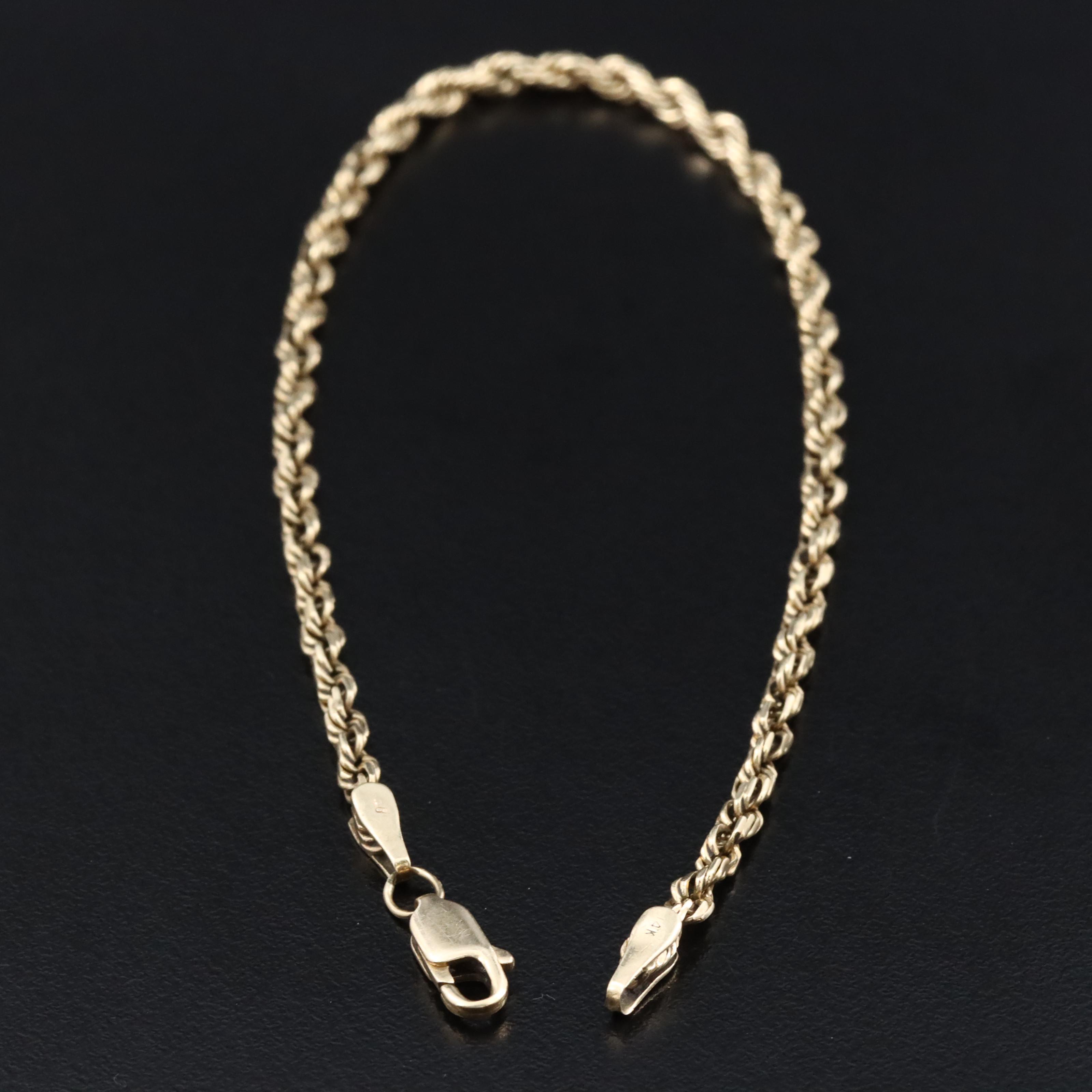 14K Rope Chain Bracelet
