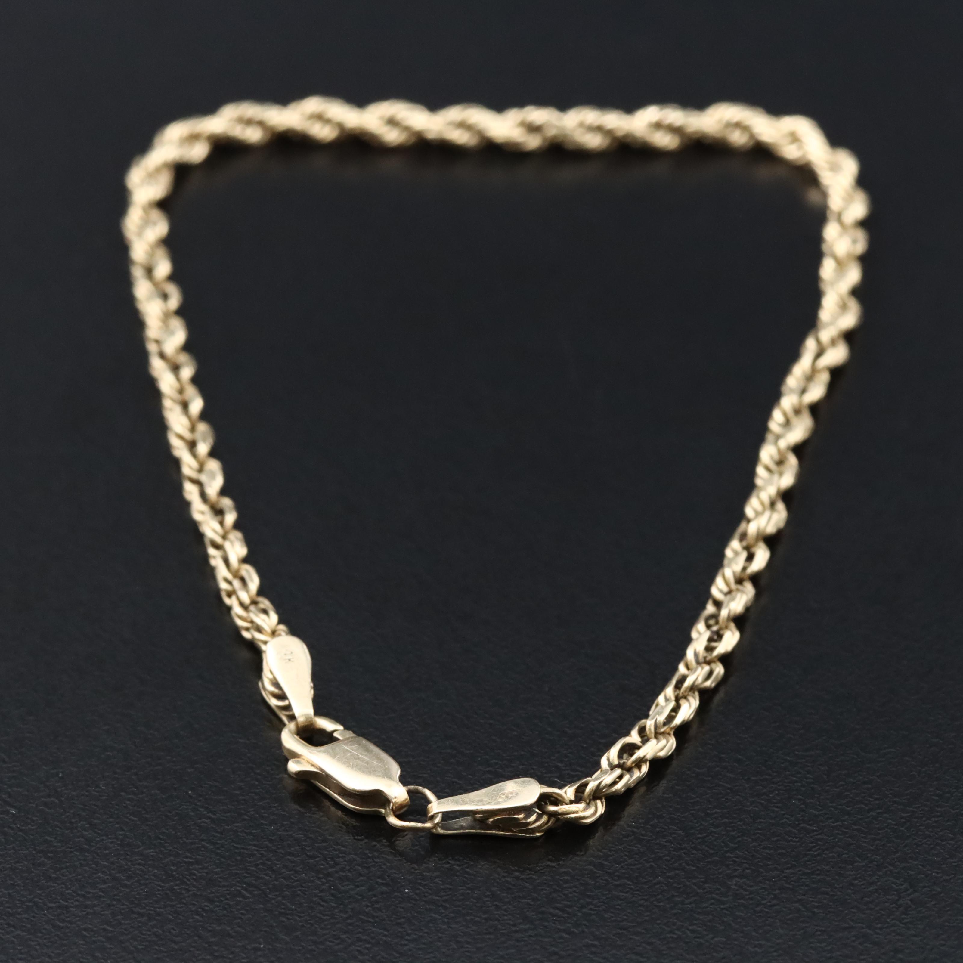14K Rope Chain Bracelet