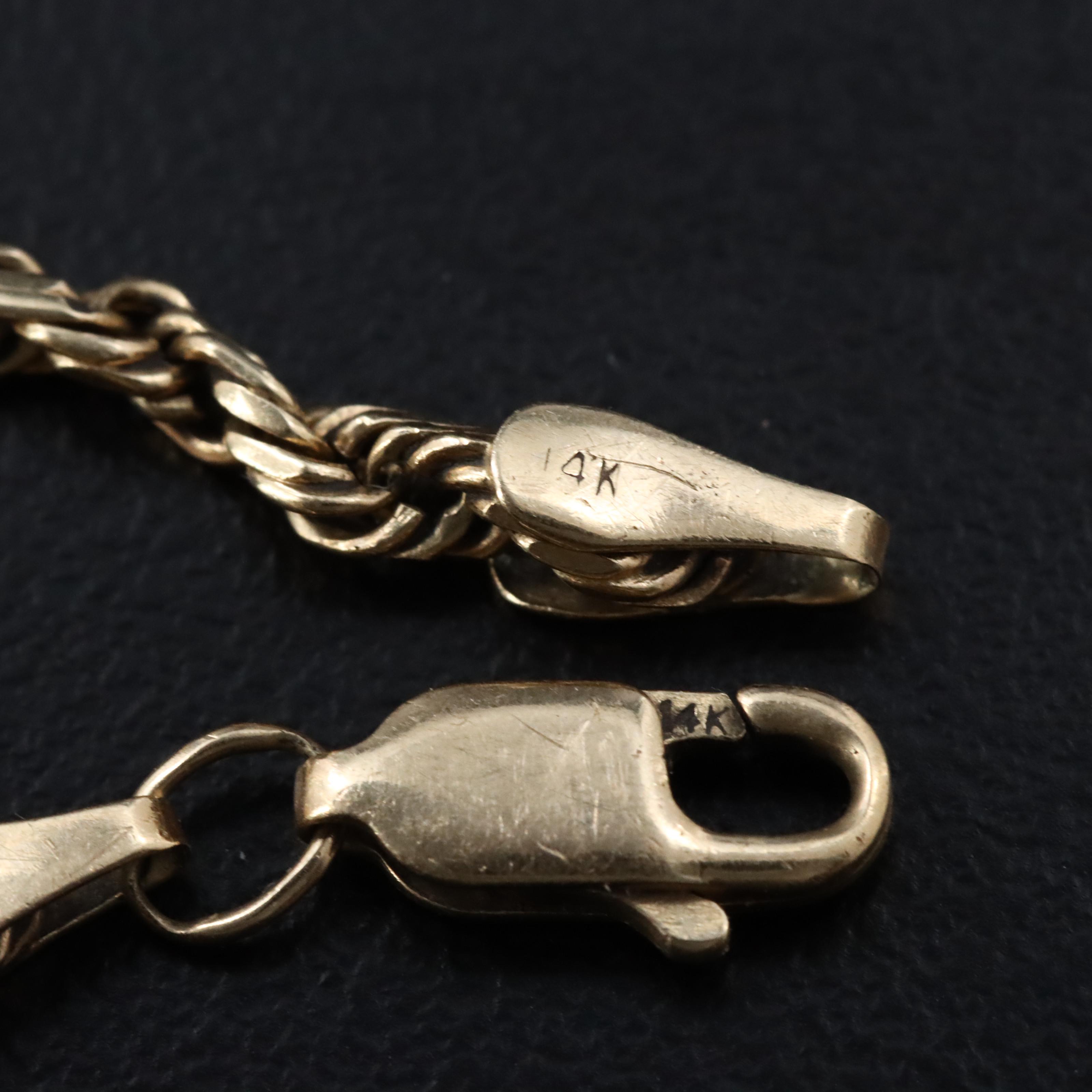 14K Rope Chain Bracelet