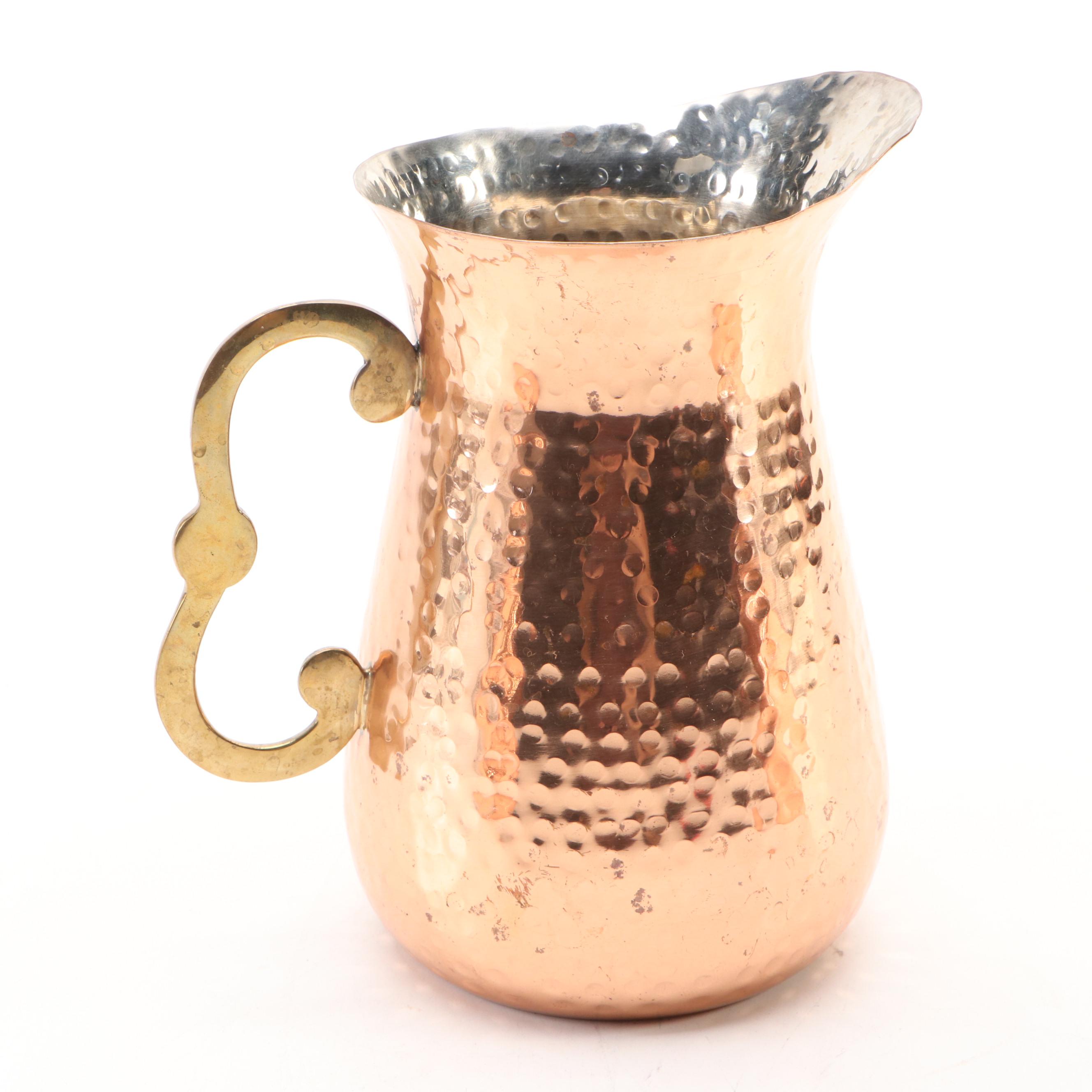 Home Essentials Hammered Copper Pitcher with Other Moscow Mule Mugs