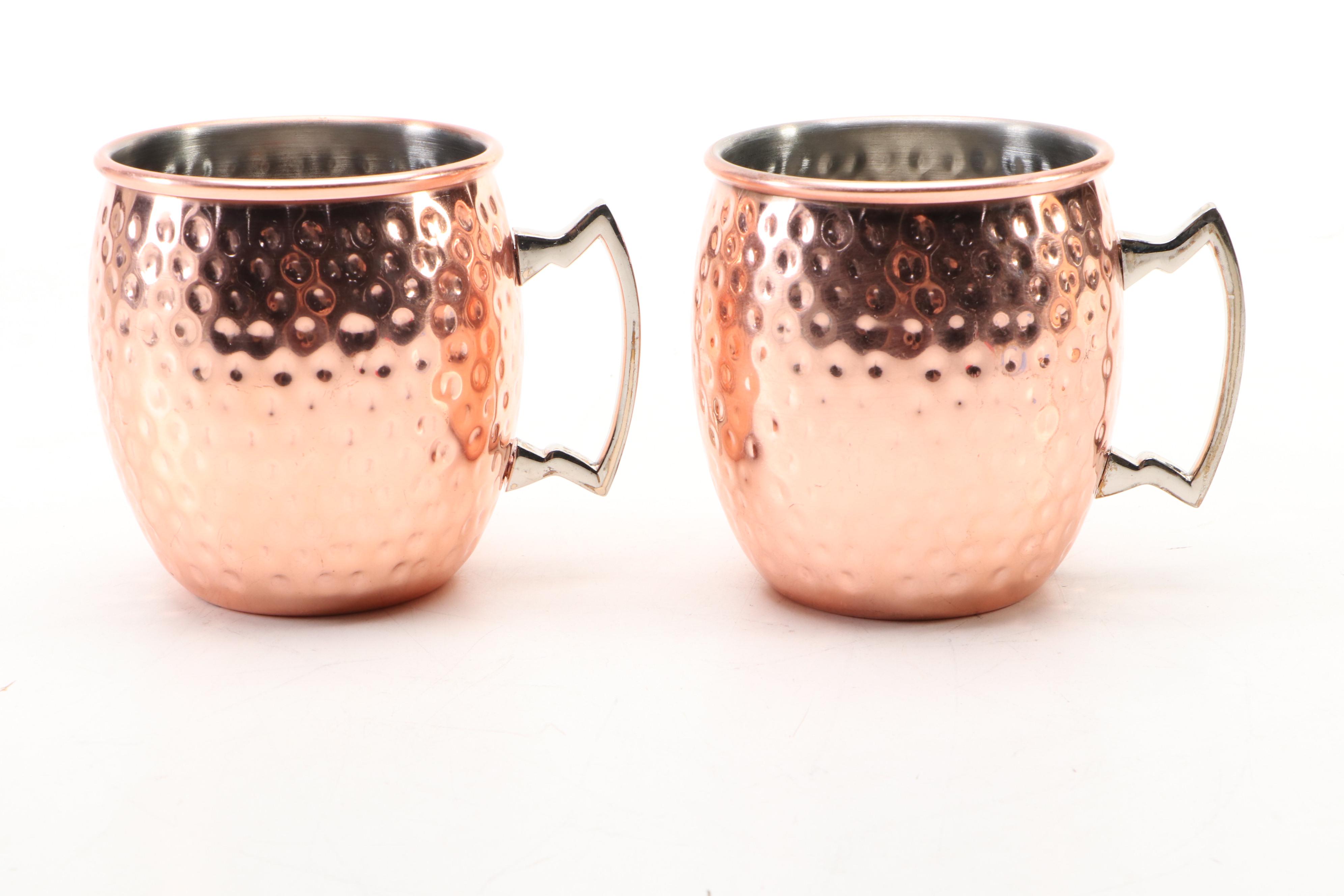 Home Essentials Hammered Copper Pitcher with Other Moscow Mule Mugs