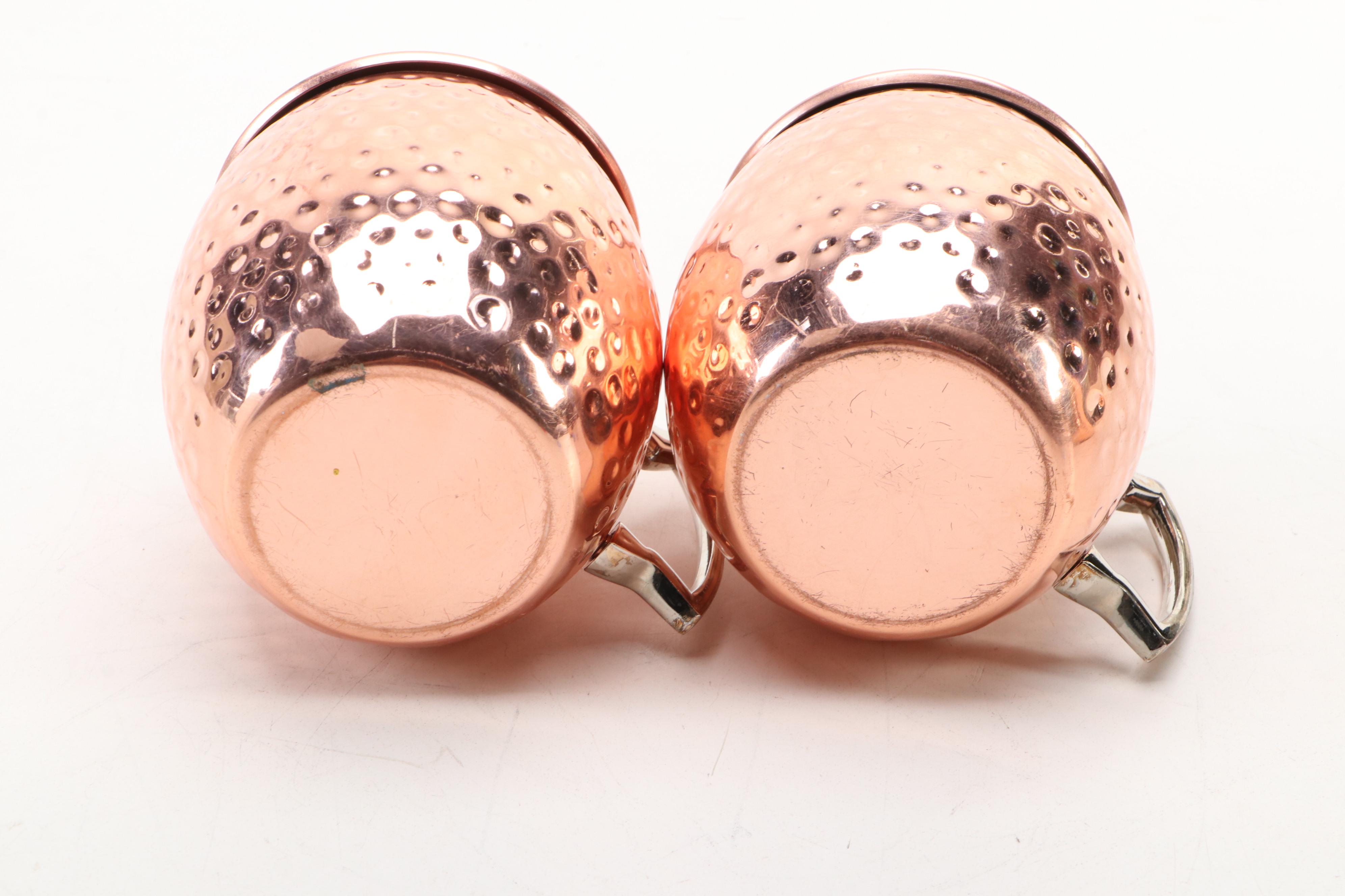 Home Essentials Hammered Copper Pitcher with Other Moscow Mule Mugs