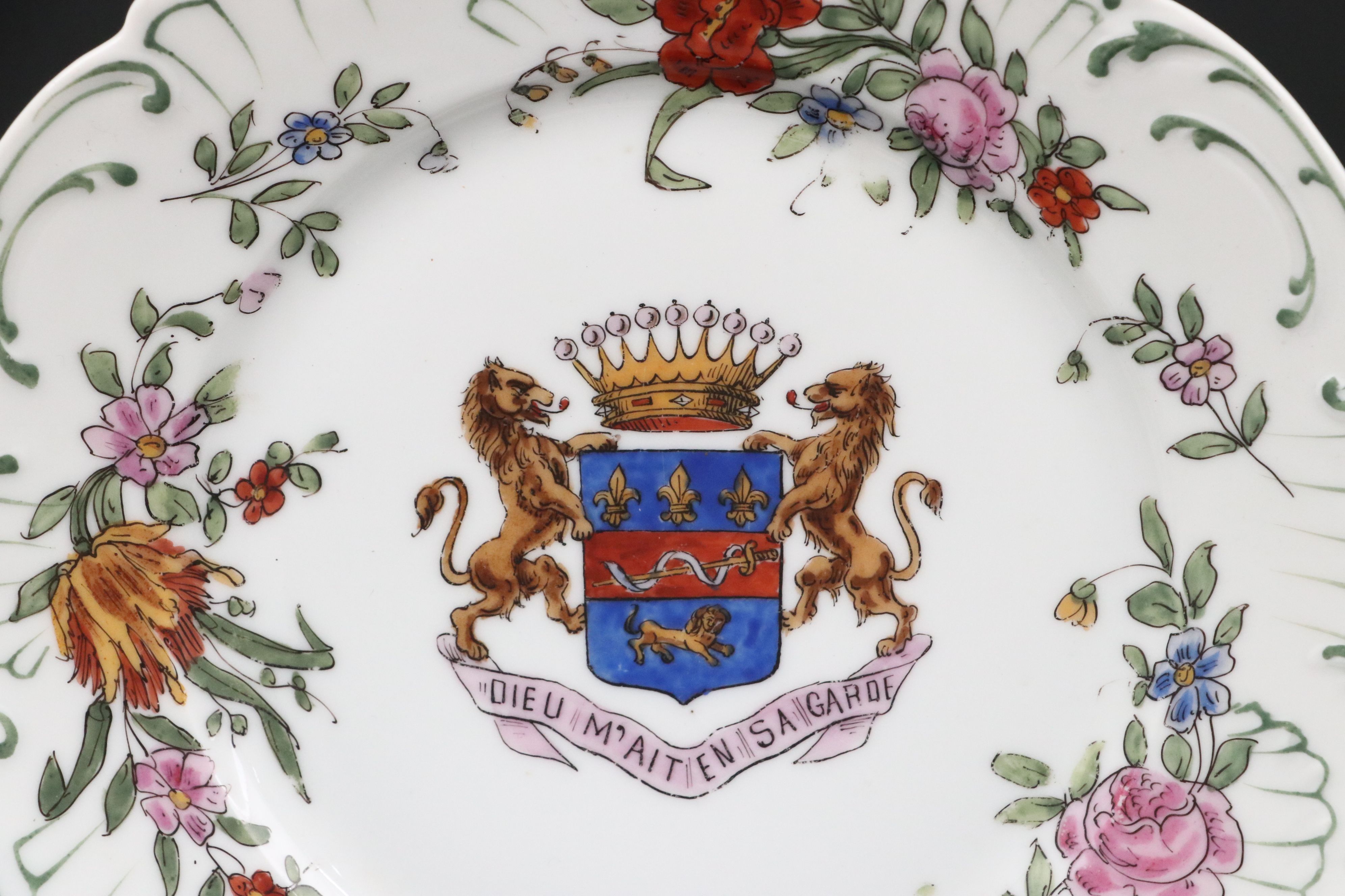 Continental European Style Porcelain Armorial Plates