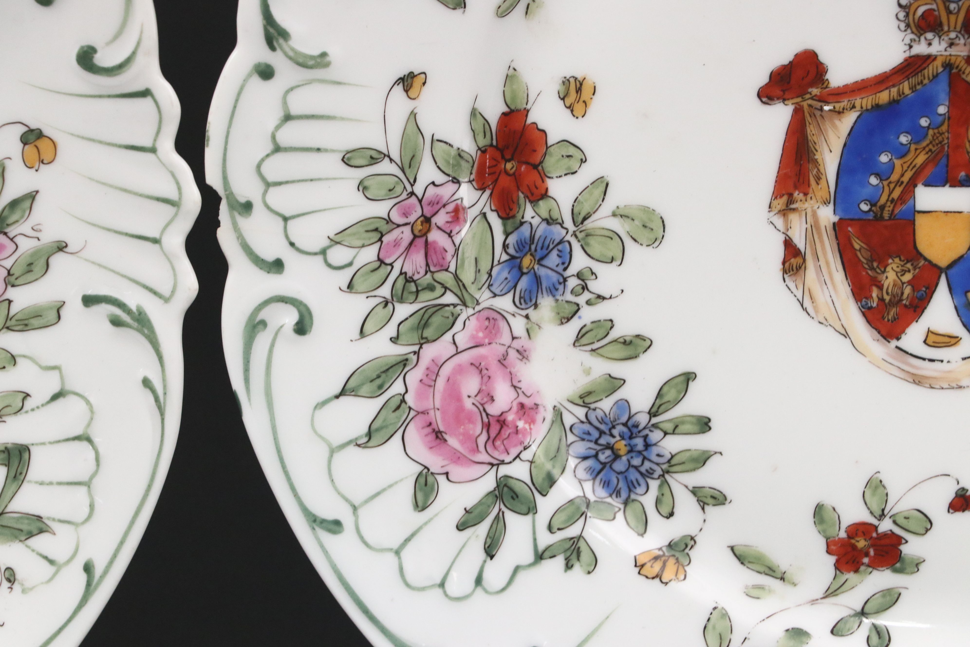 Continental European Style Porcelain Armorial Plates