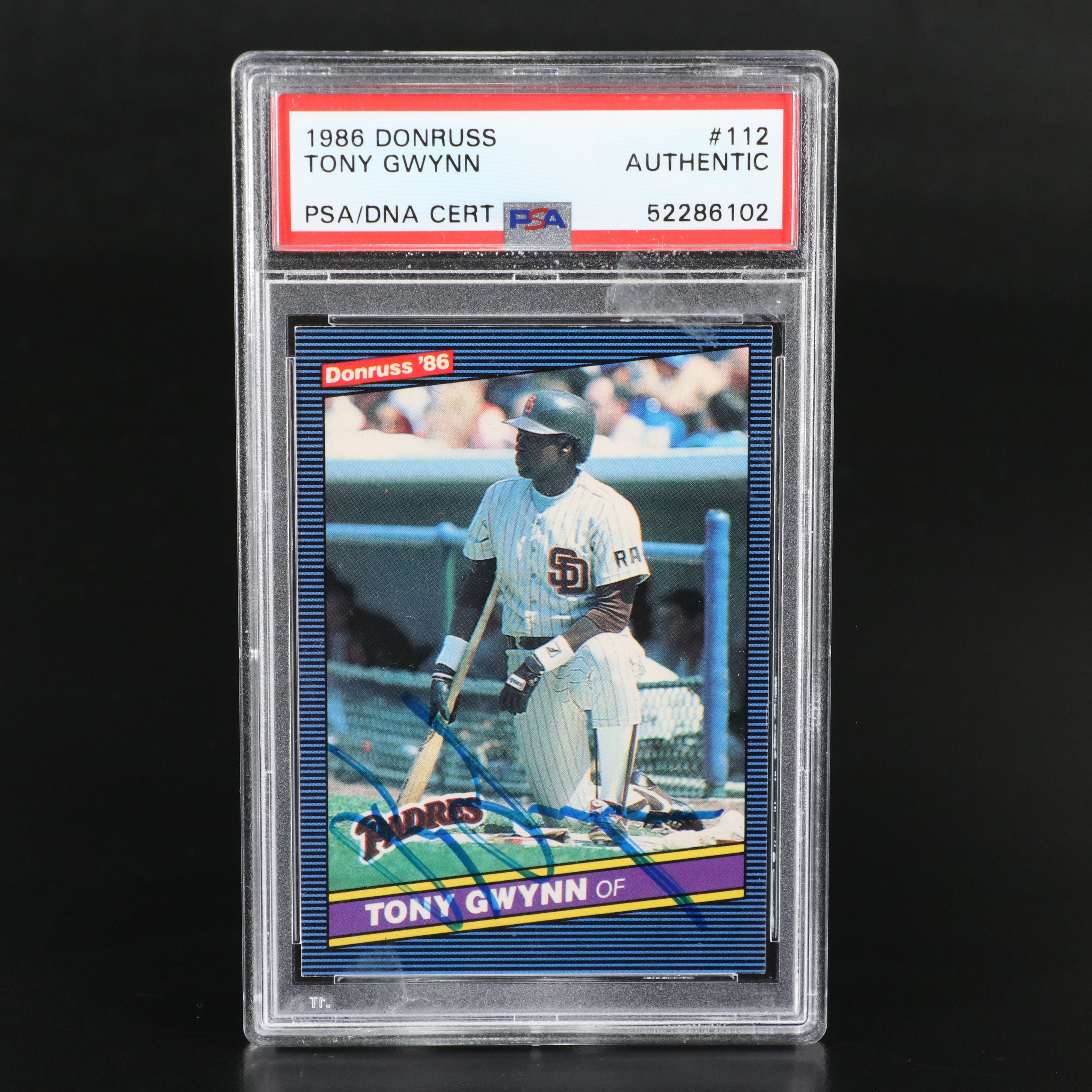 Tony Gwynn Signed Rawlings Official National League Baseball & 1986 Donruss Card