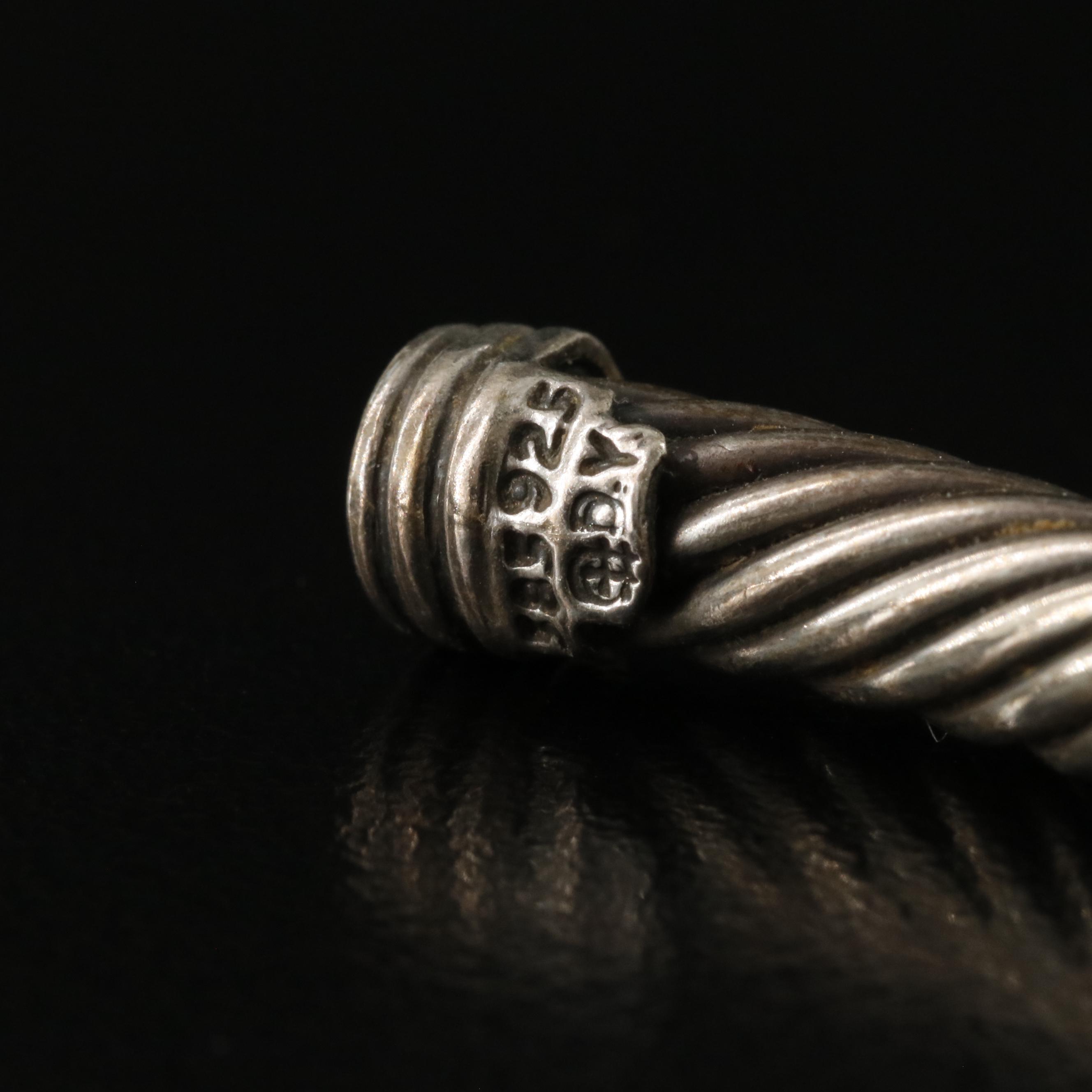 David Yurman Metro Sterling and 14K Cable Cuff