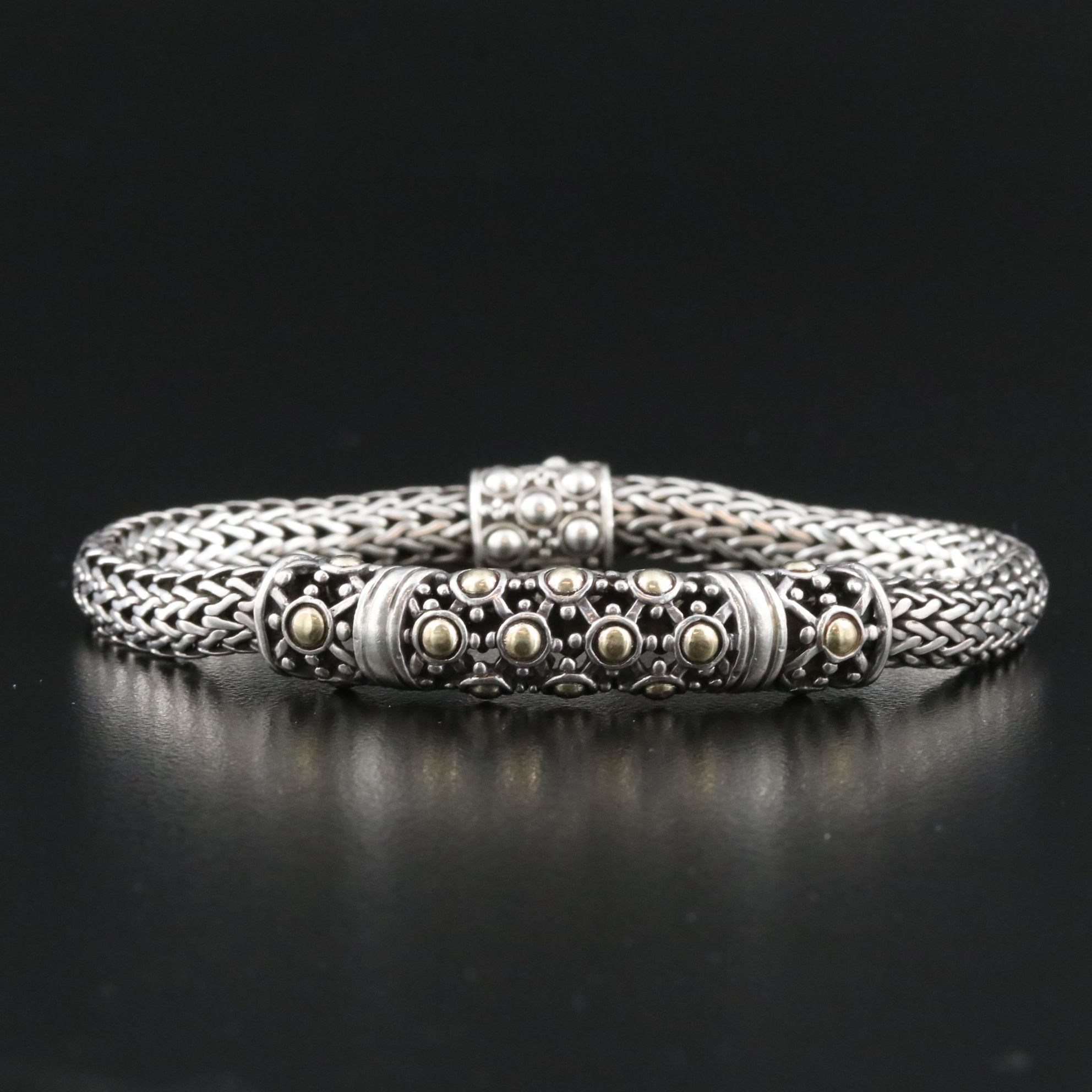 John Hardy Jaisalmer Dot Sterling Bracelet with 18K Accents