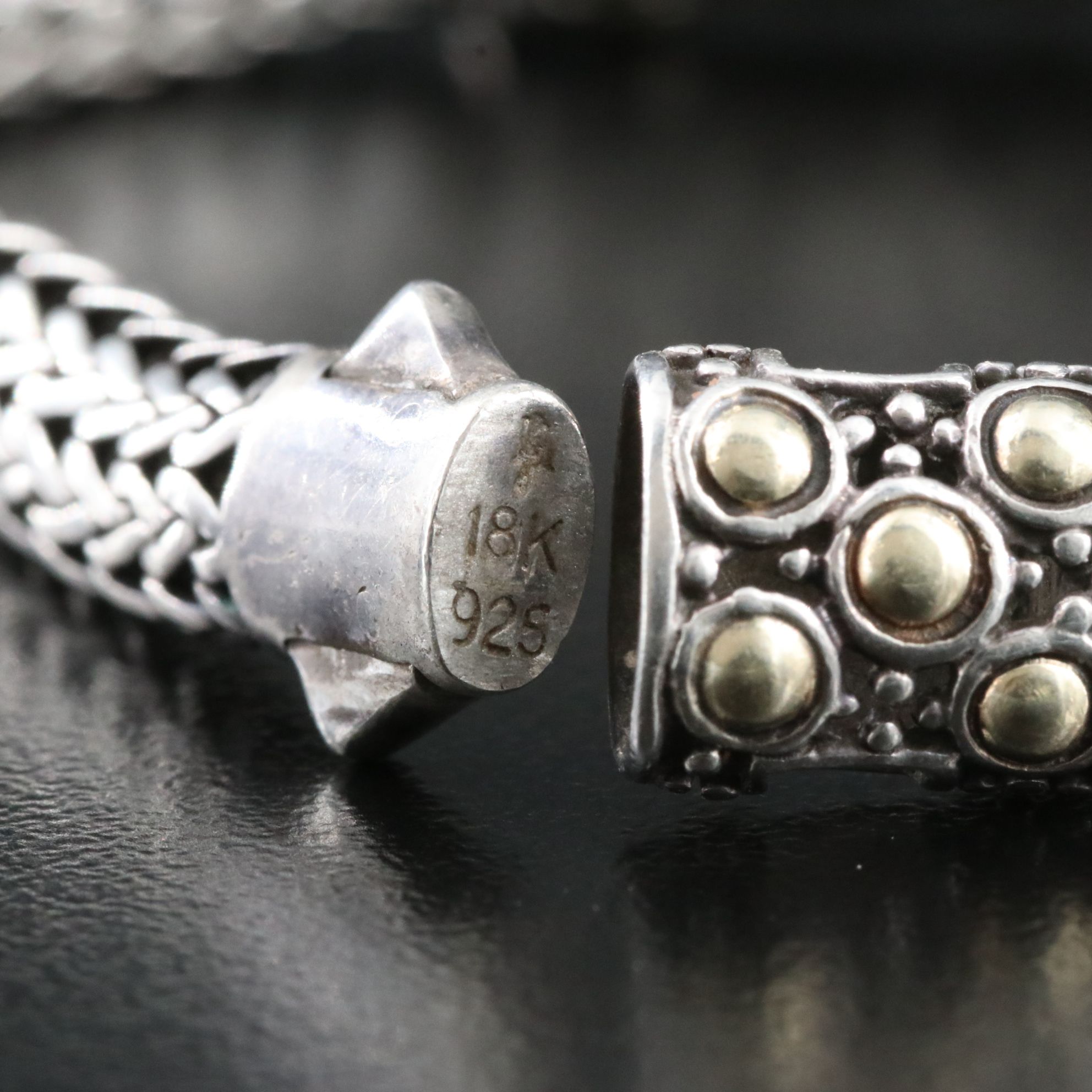 John Hardy Jaisalmer Dot Sterling Bracelet with 18K Accents