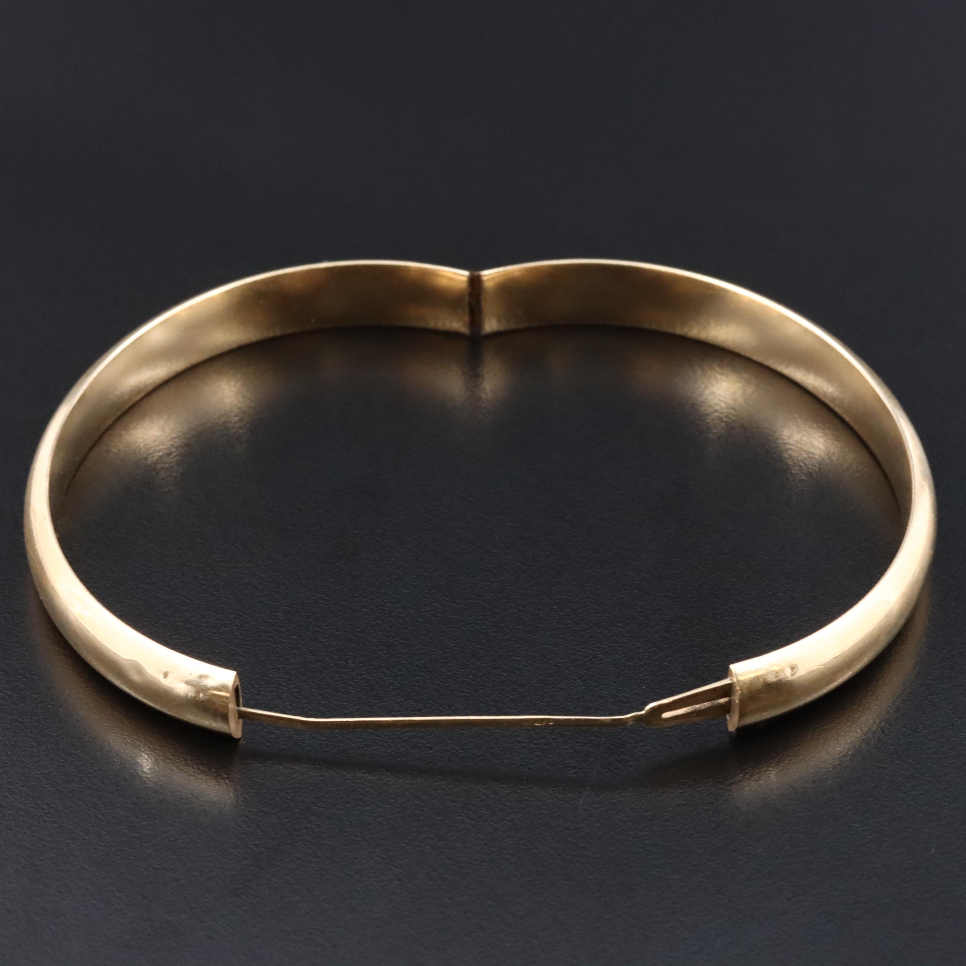 14K Hinged Bangle Bracelet