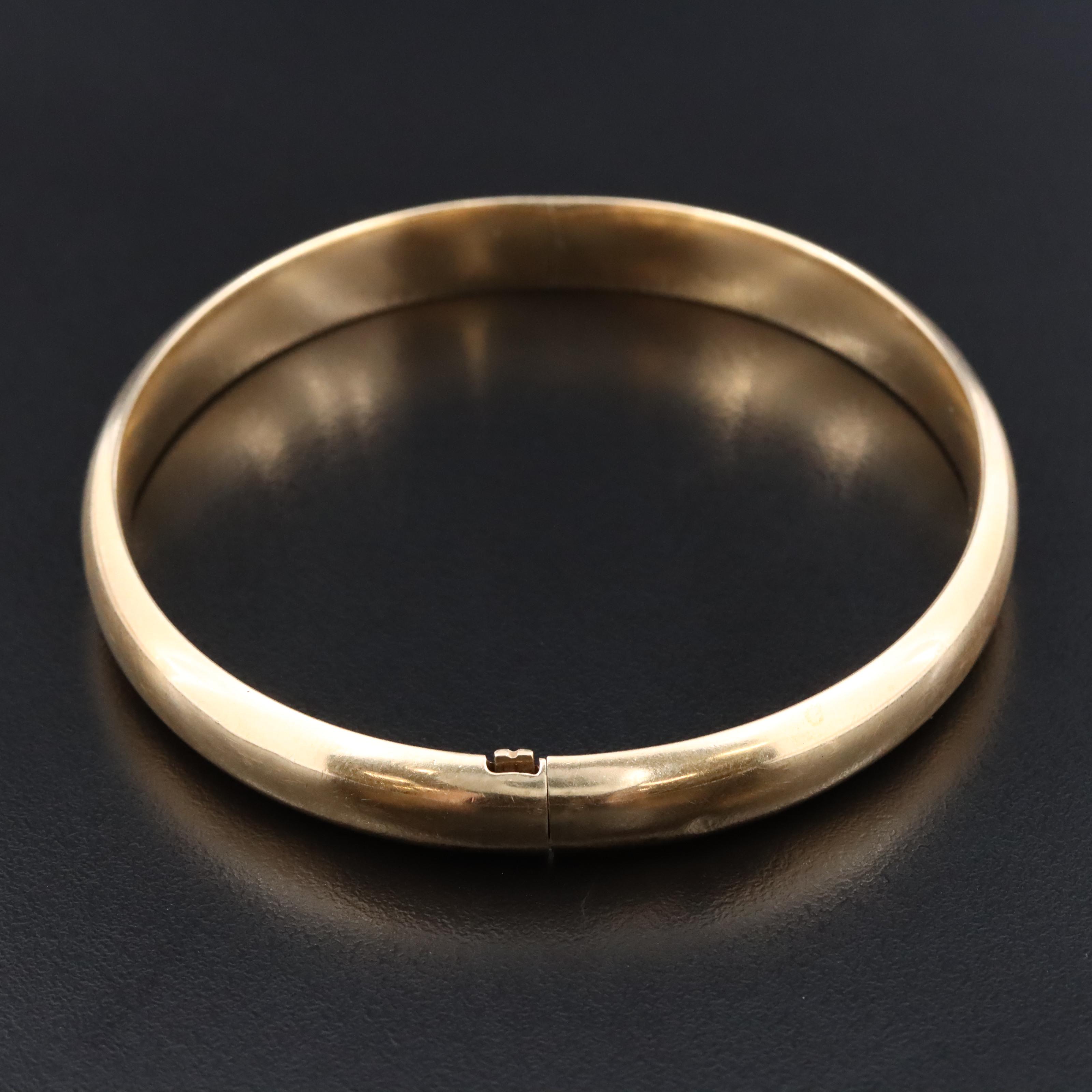 14K Hinged Bangle Bracelet