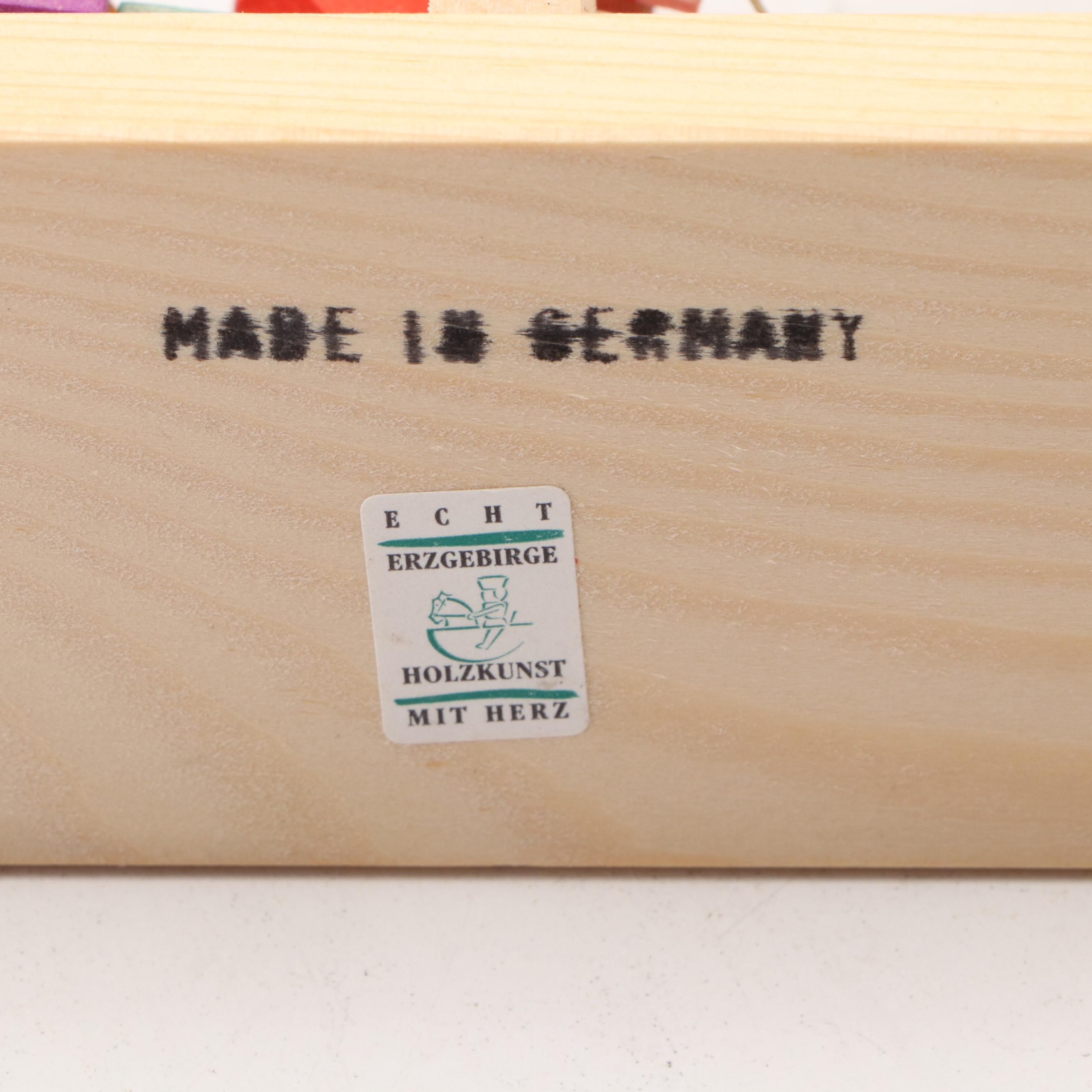 Erzgebirge Holzkunst German Candle Holder with Other Santa Claus Decor