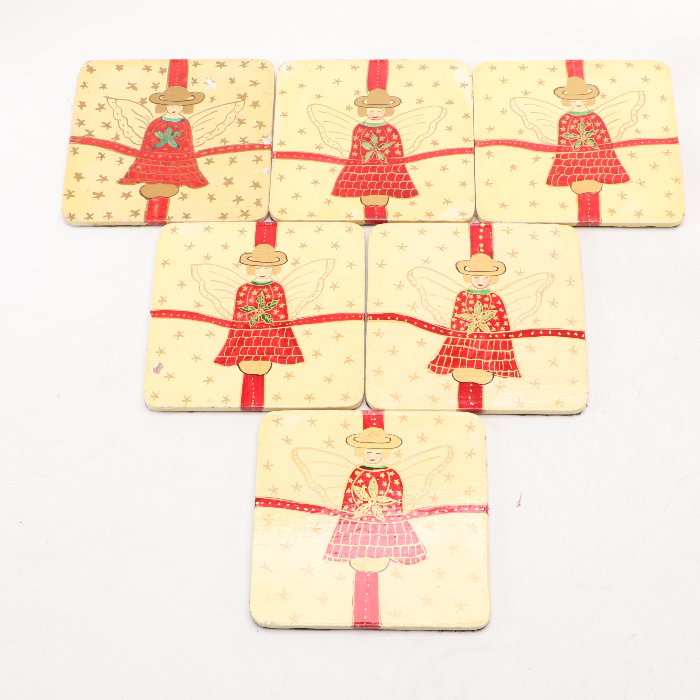 Erzgebirge Holzkunst German Candle Holder with Other Santa Claus Decor