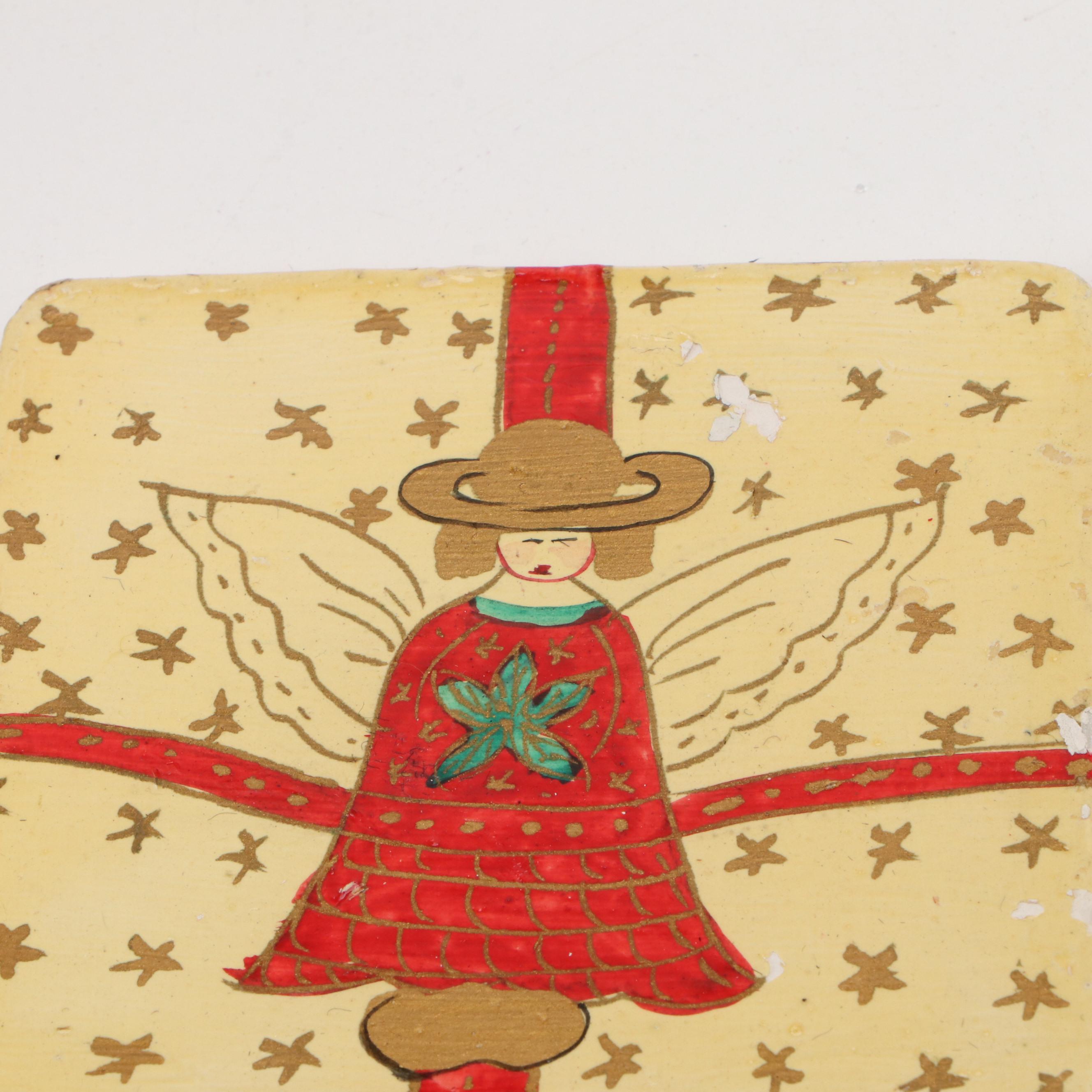 Erzgebirge Holzkunst German Candle Holder with Other Santa Claus Decor