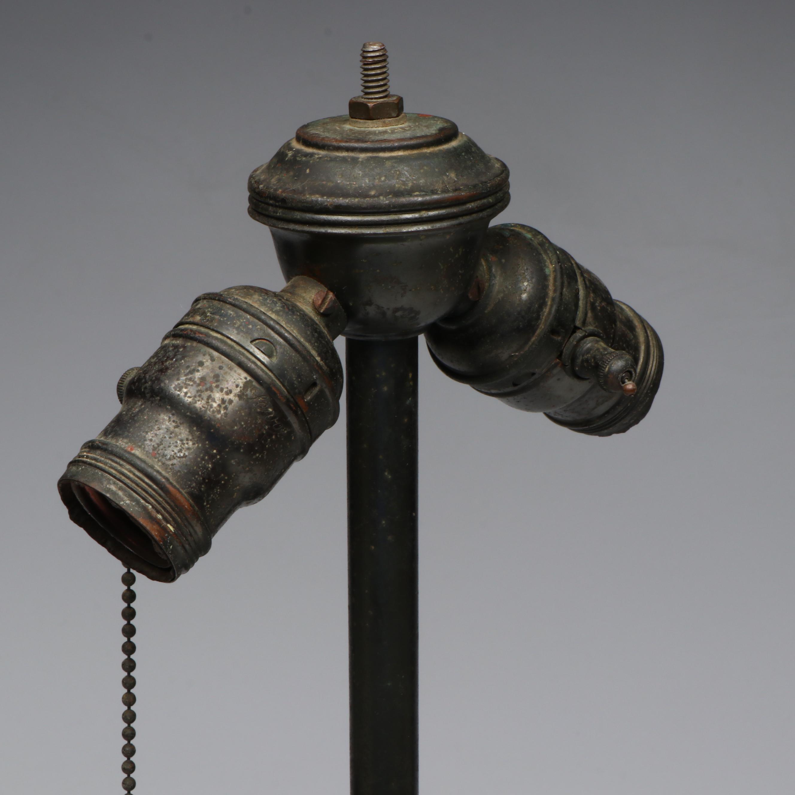 Arts and Crafts Art Pottery Handled Vase Table Lamp, Early 20th Century