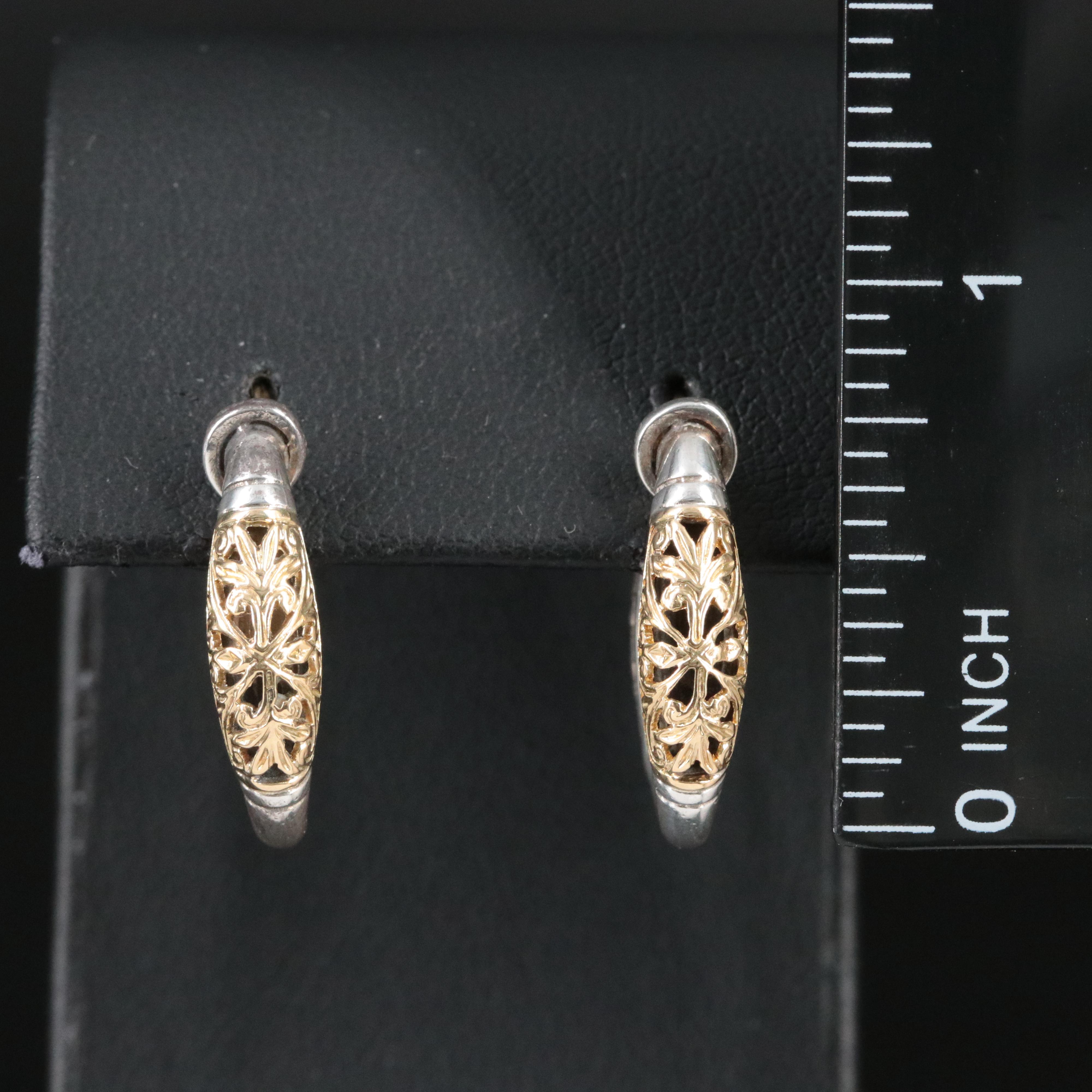Konstantino Sterling and 18K Piecework Oval Hoop Earrings