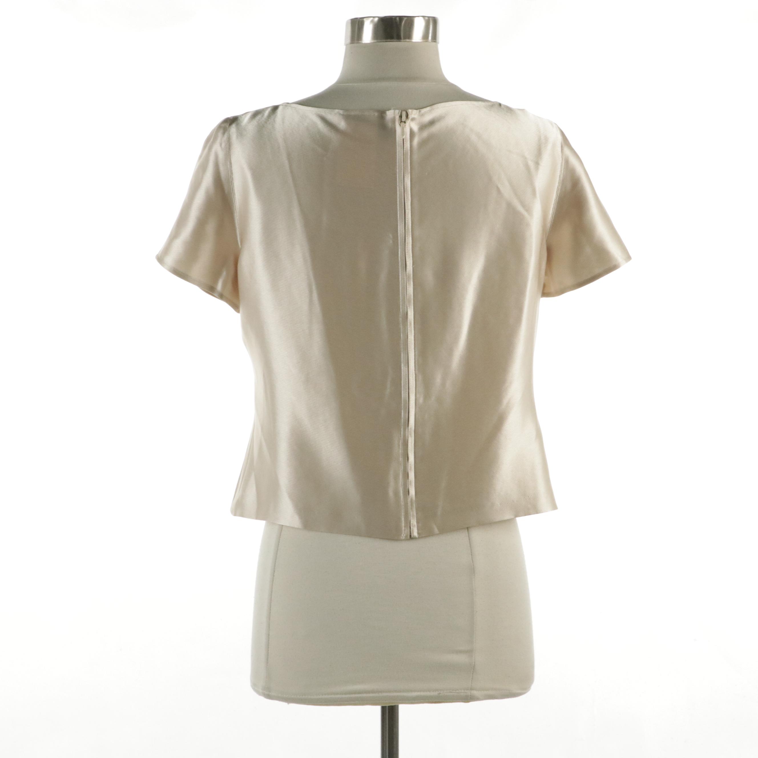 Chanel Autumn Collection Short Sleeve Top in Satin