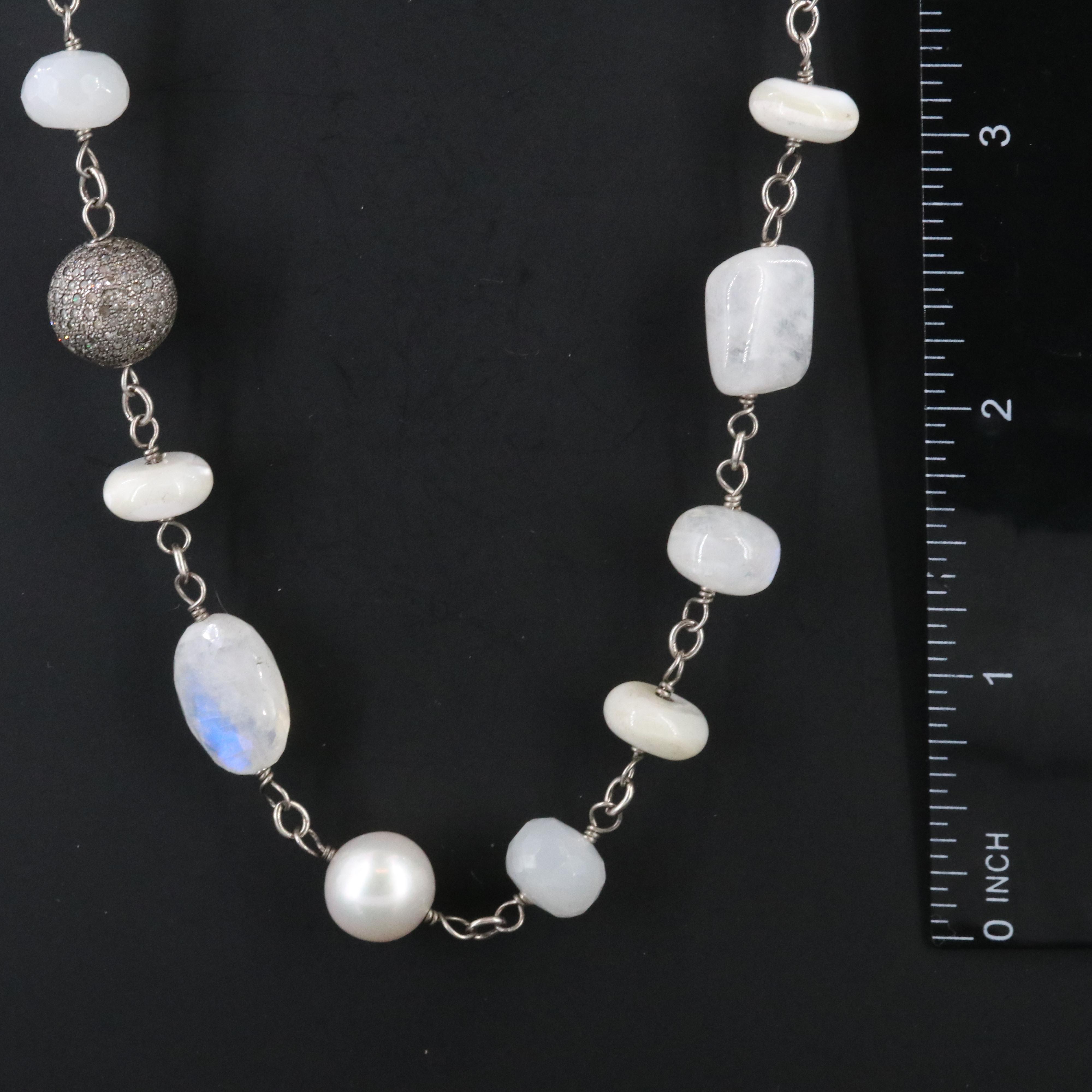 Sheryl Lowe Sterling Gemstone Necklace