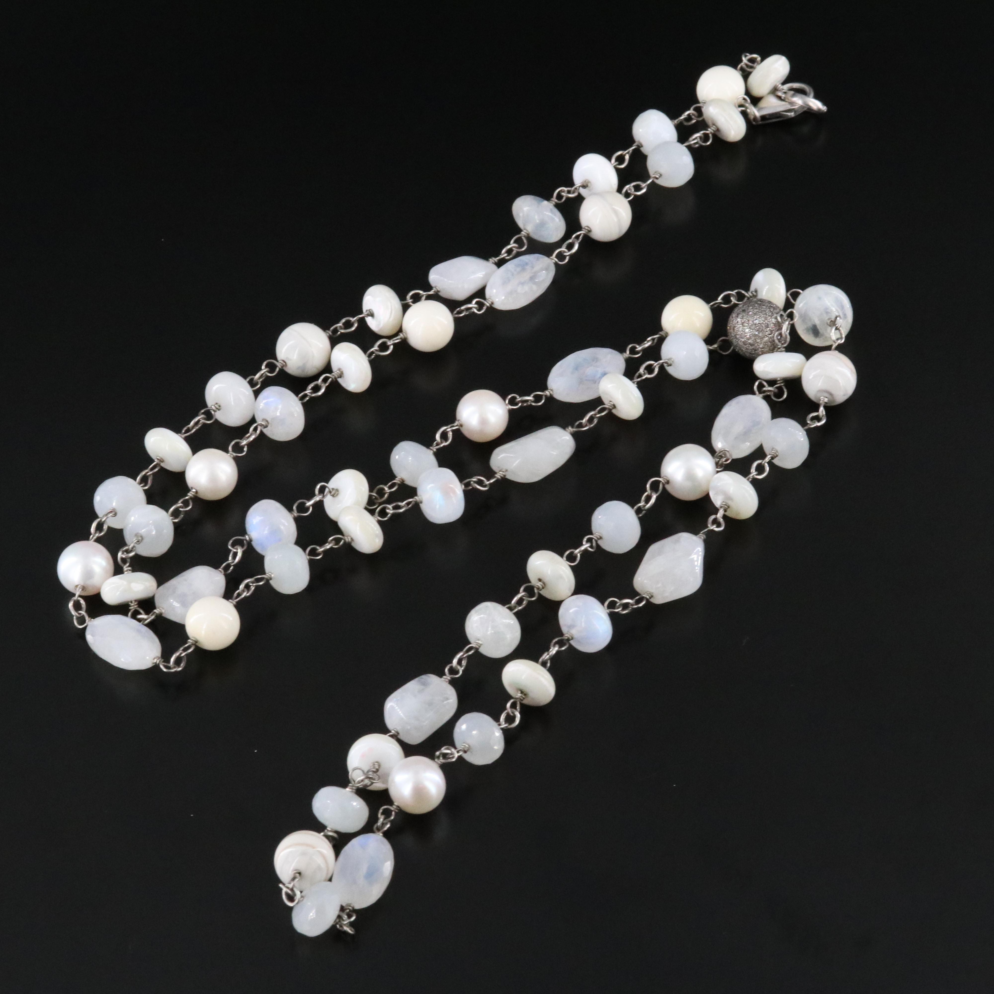 Sheryl Lowe Sterling Gemstone Necklace