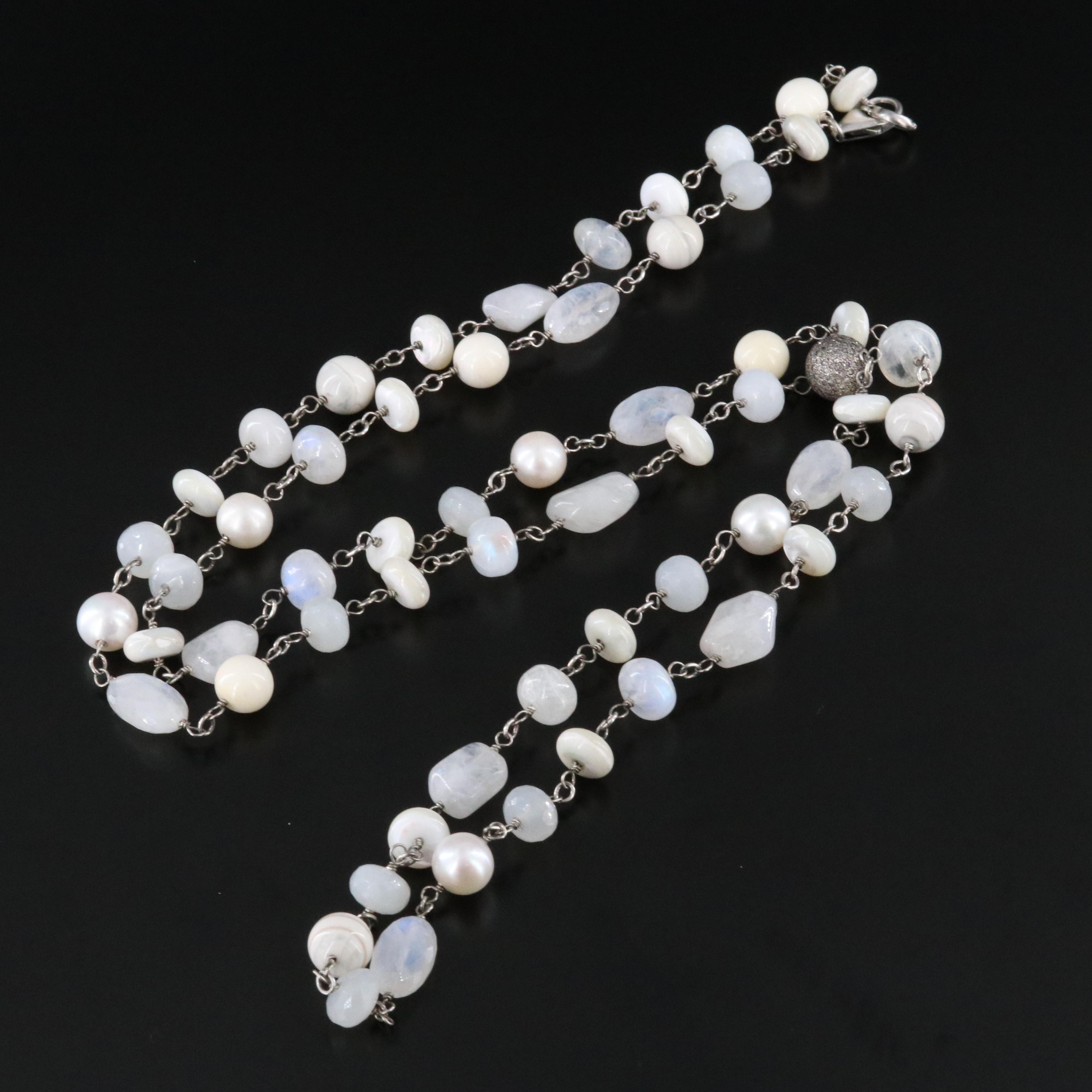 Sheryl Lowe Sterling Gemstone Necklace