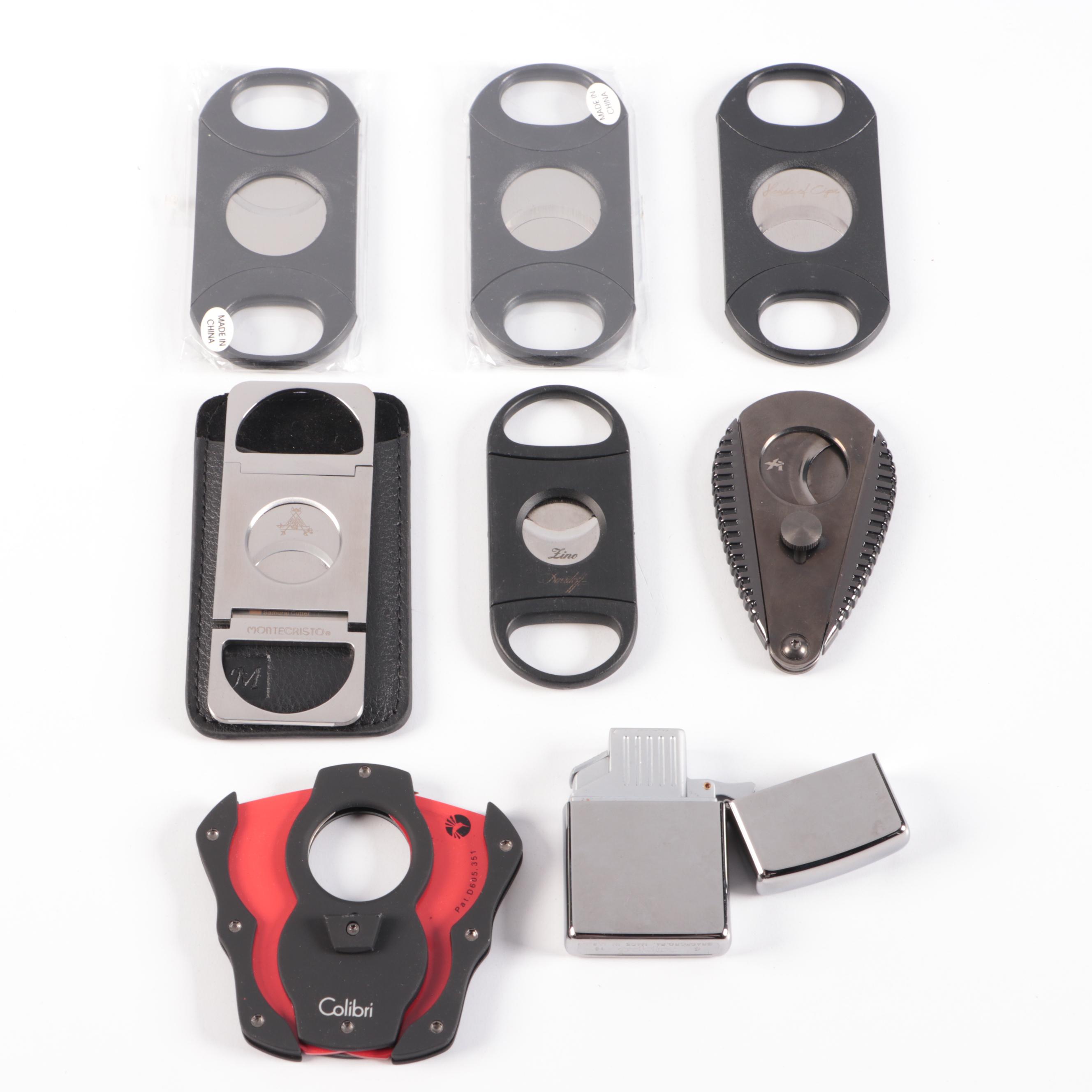 XIKAR, Davidoff, Colibri, Montecristo, More Cigar Cutters, with Zippo Lighter